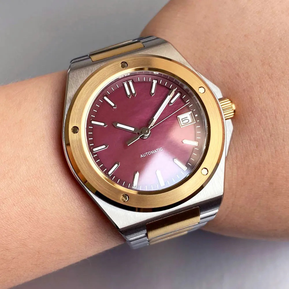 Tandorio 40mm Rose Gold Japan NH35A Mechanical Men’s Watch Mother of Pearl Dial
