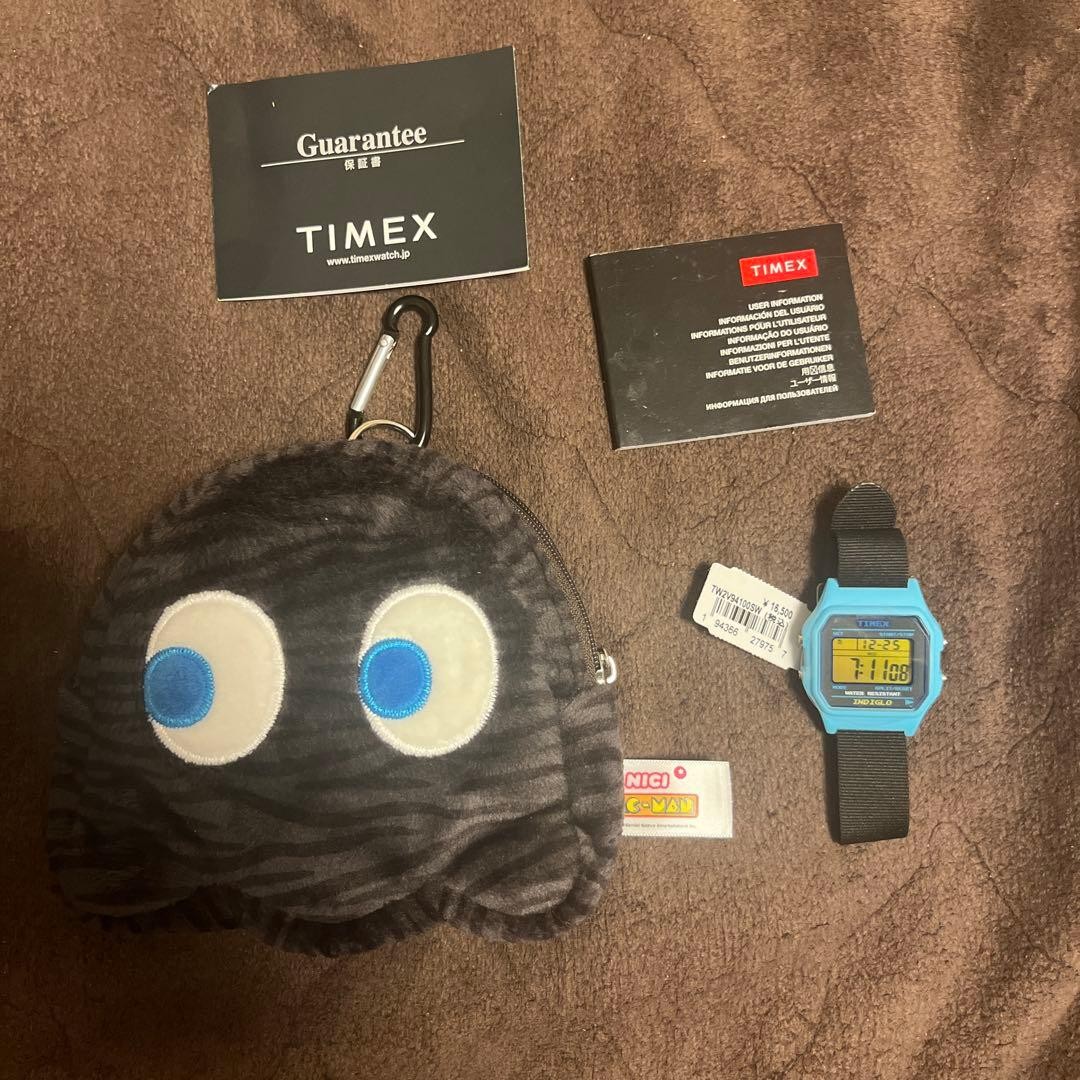 TIMEX x PAC-MAN 40th Anniversary Watch with Plush Pouch Limited Edition Rare