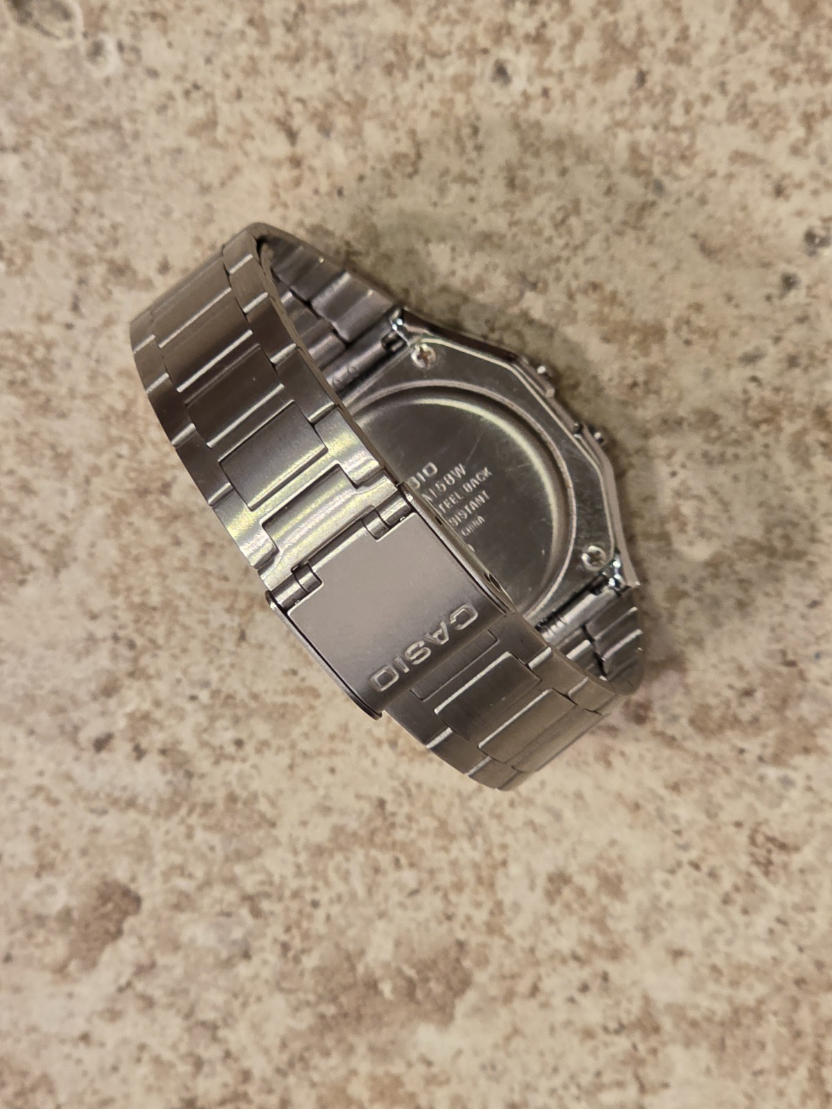 CASIO A158W Digital Watch 593 Stainless Steel Silver ** WORKING **
