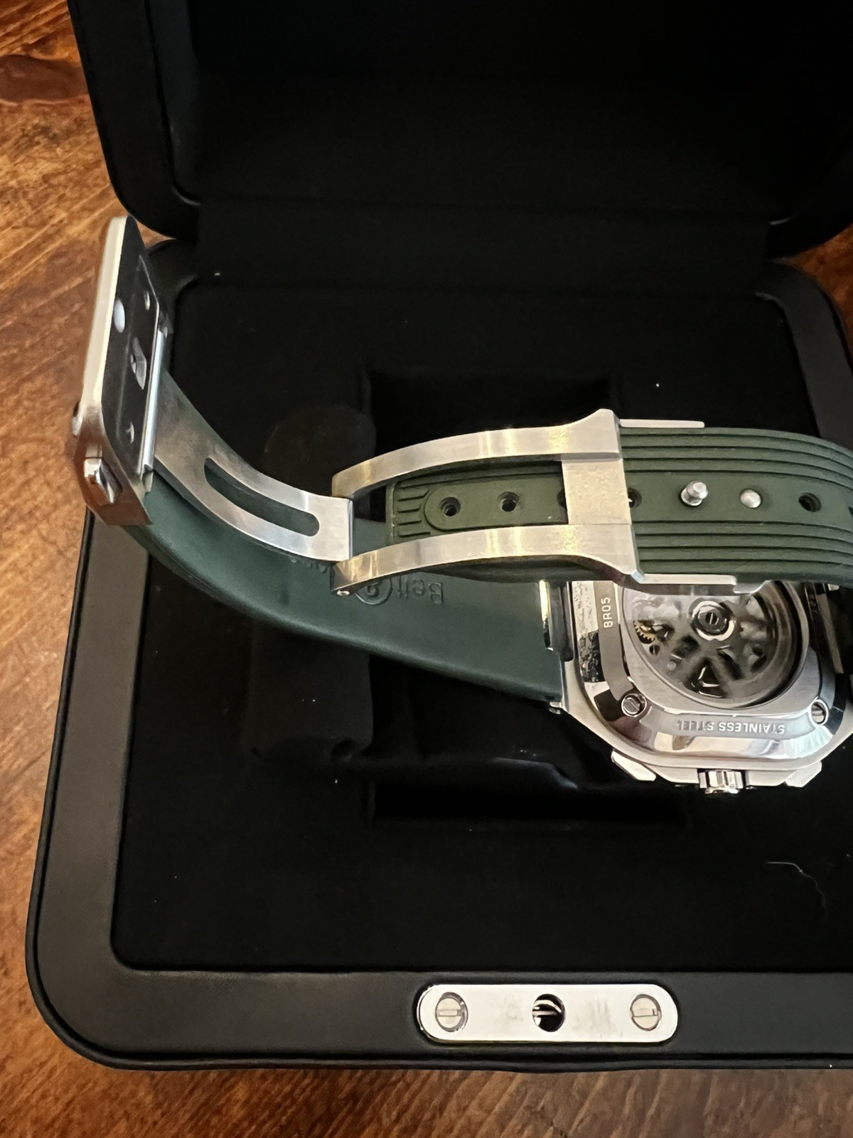 BELL&ROSS BR05 Chronograph. Green Steel BR05C-GN-ST/SRB. Excellent!!