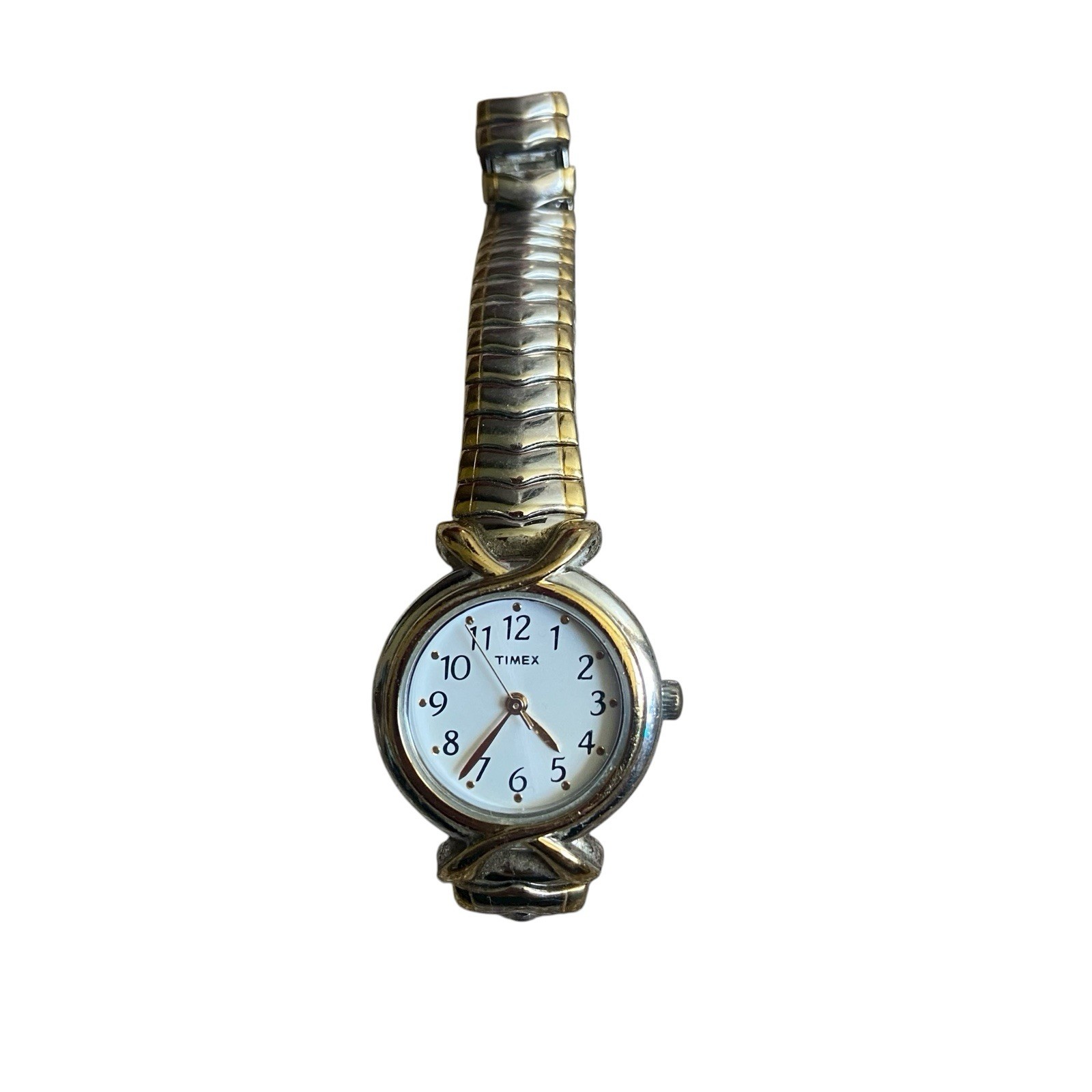 Timex Womens Two-tone Stainless Steel Expansion Band Watch Need Battery One Size