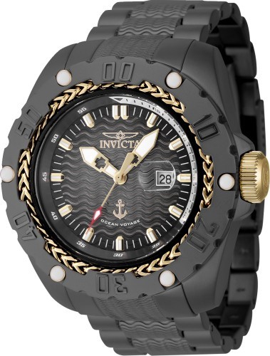 NEW Invicta Men’s Ocean Voyage 51mm Quartz Ocean Voyage Black, Grey, Gold Watch