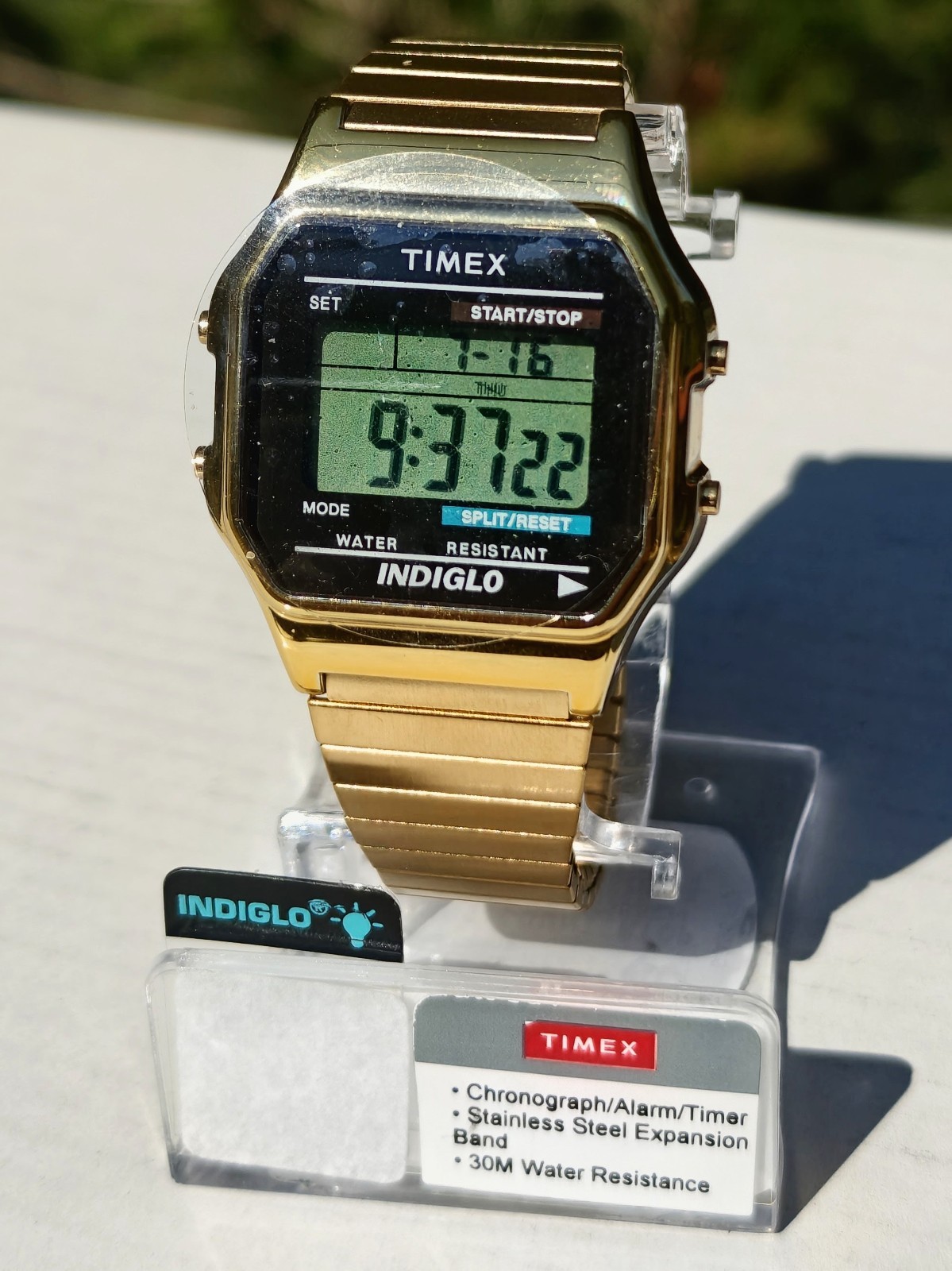 Timex T78677 Classic Retro Digital Watch – Gold-Tone Case & S.S. Band ~FREE SHIP