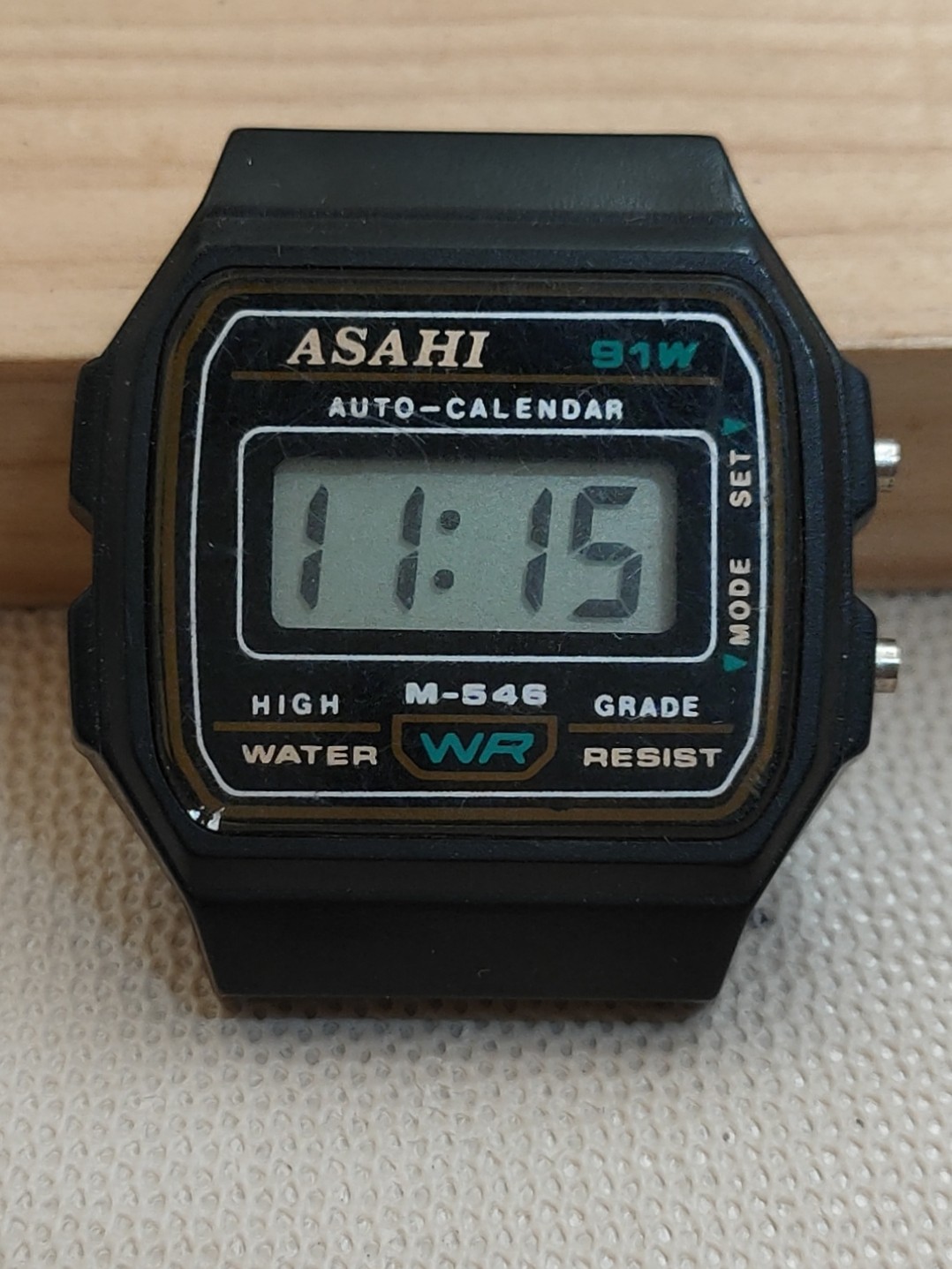 Asahi Digital Watch M-546 Unisex Vintage Month Date 37mm Case Quartz