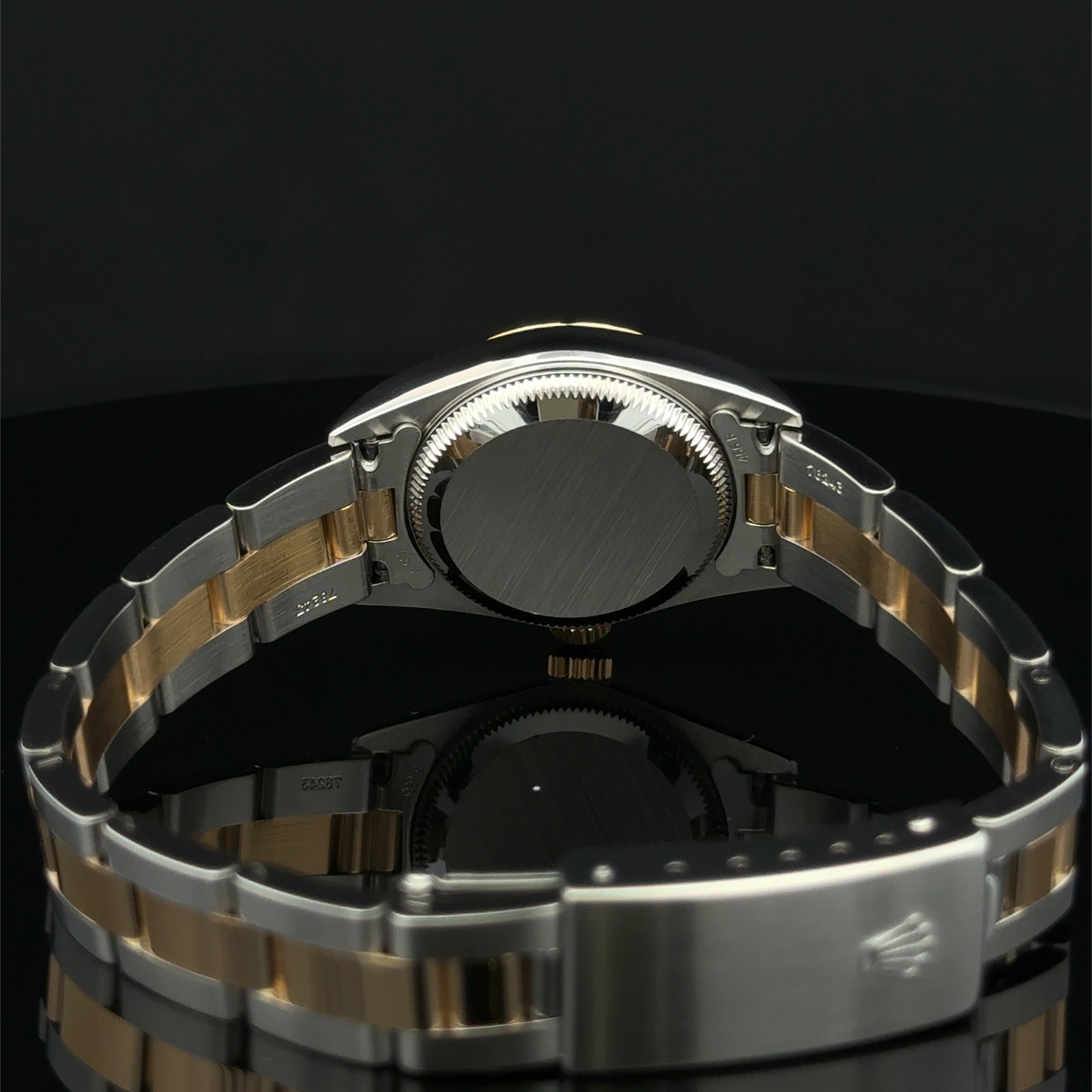 2004 Rolex Oyster Perpetual Champagne Stick Dial Oyster 76183 Complete Two-tone