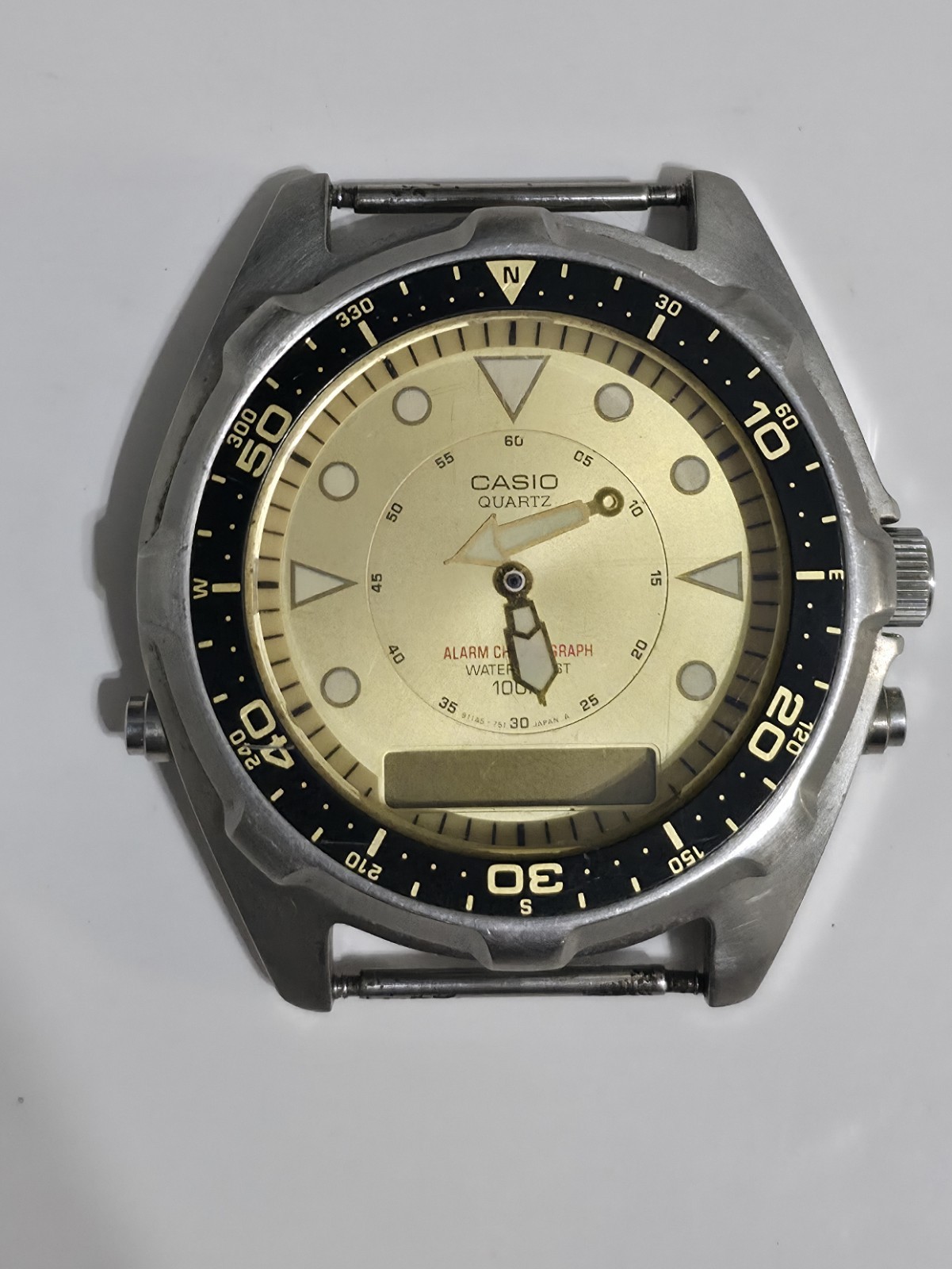 Vintage Casio Mens Chronograph 358 AMW-320C Digital Analog Watch “Arnie”