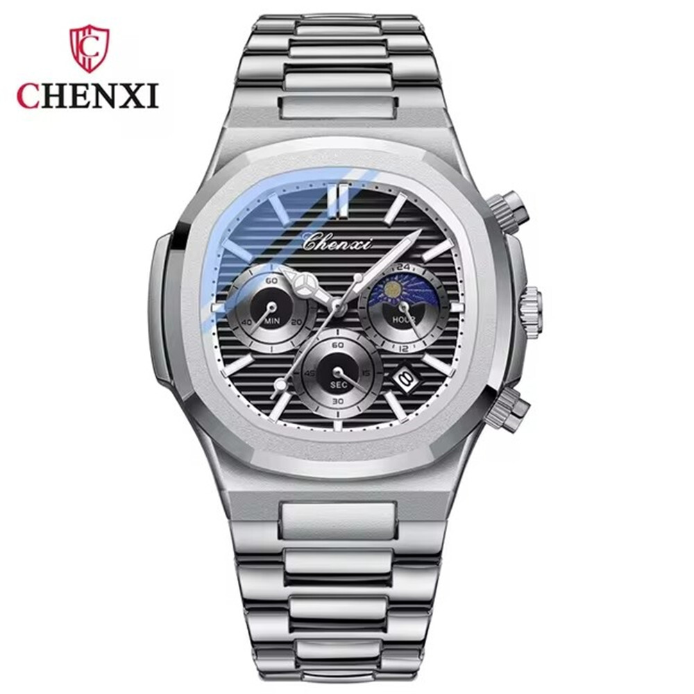 CHENXI Men Watch Luminous Chronograph Wristwatch Business Male Quartz Date Watch