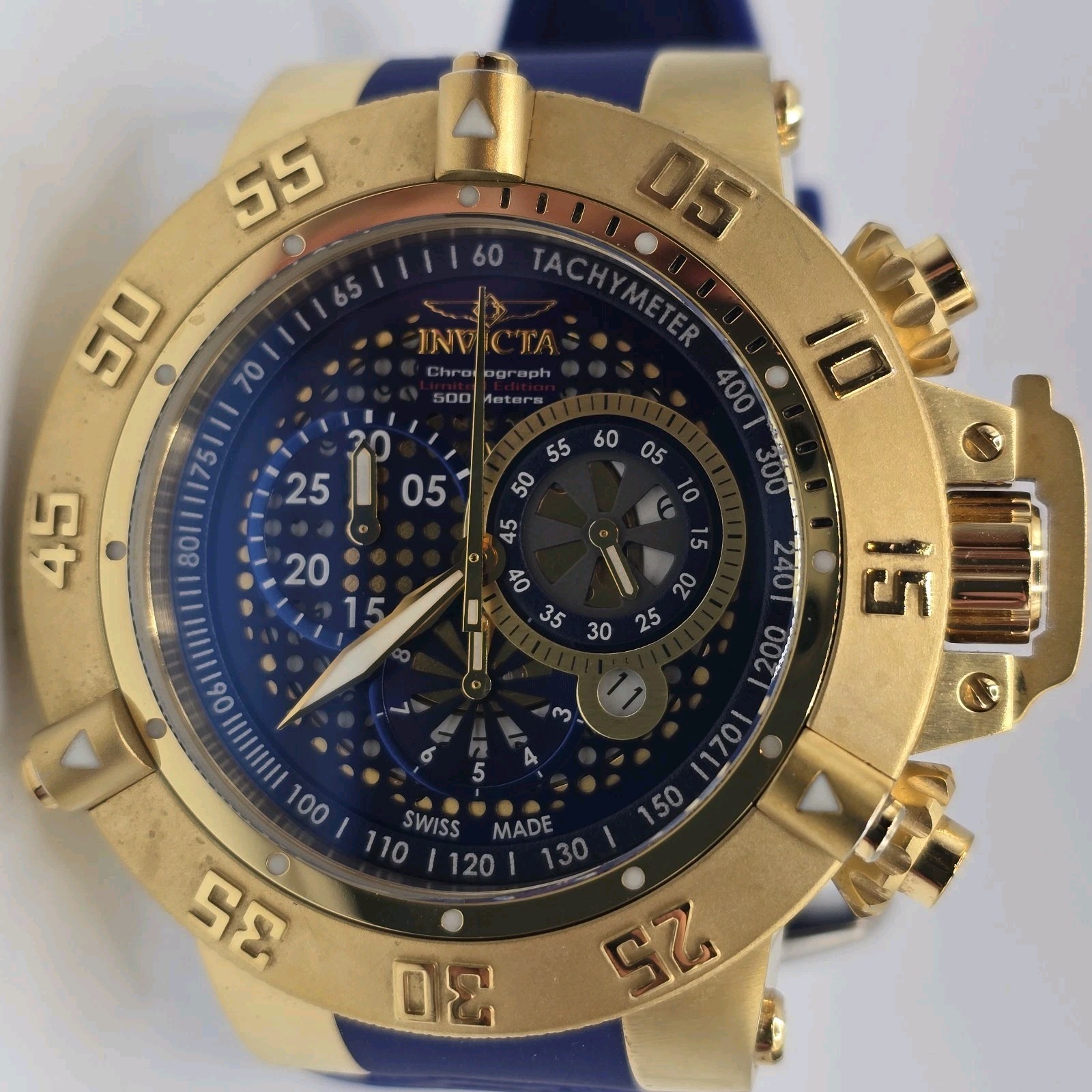 Invicta Subaqua Noma III Men’s Chronograph Watch 6045 Blue Gold Swiss Made