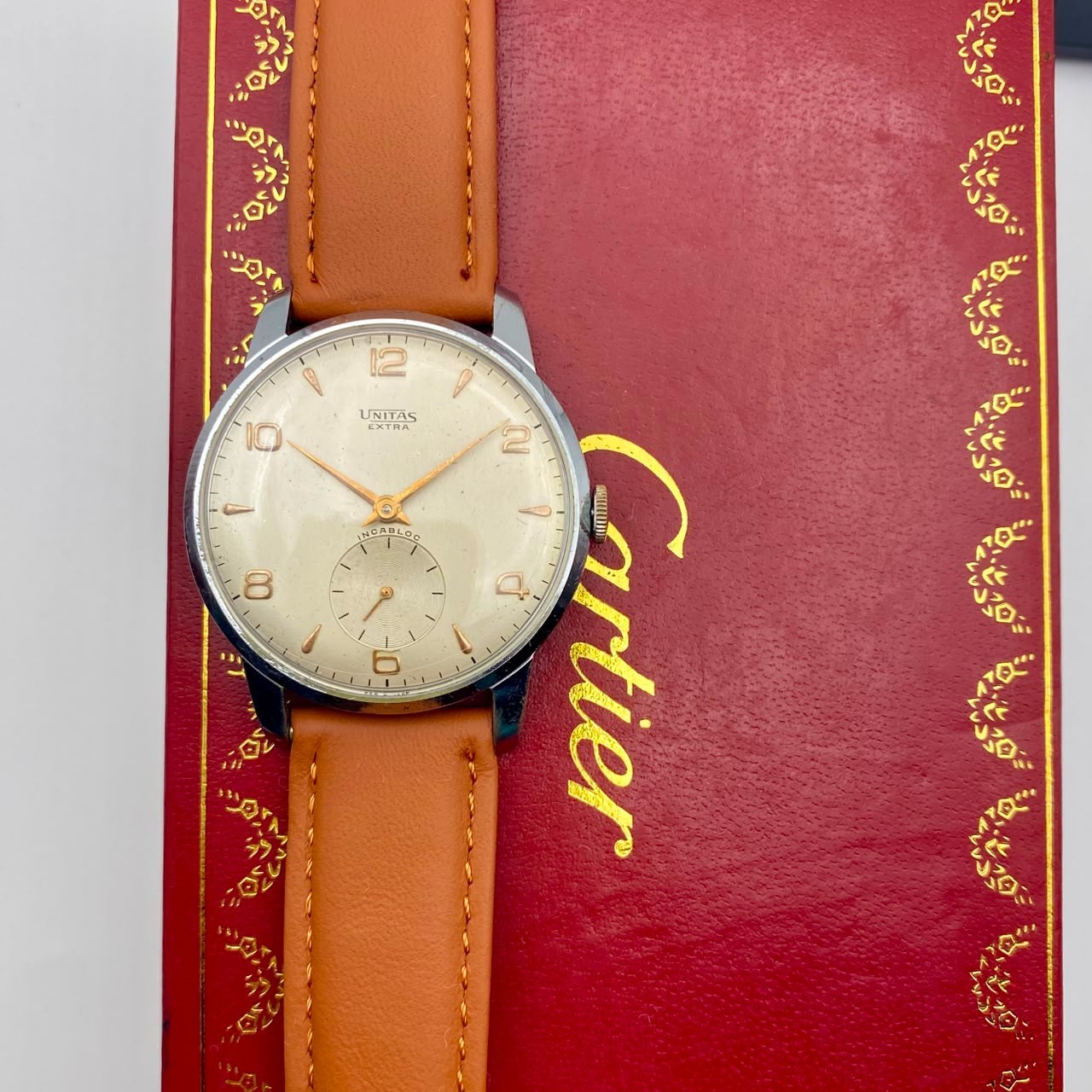Vintage Unitas Extra XL Jumbo Manual Wind Men Watch Swiss Mechanical Rare 1960s
