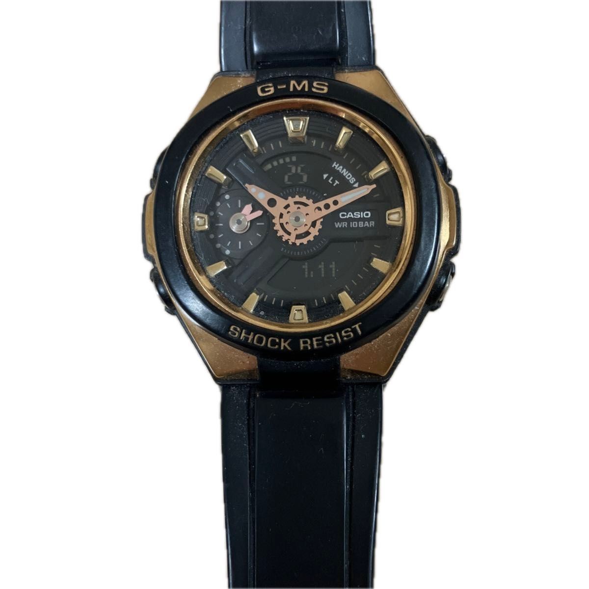 CASIO G MS BABY G SHOCK RESIST WR 10BAR Watch Black Gold