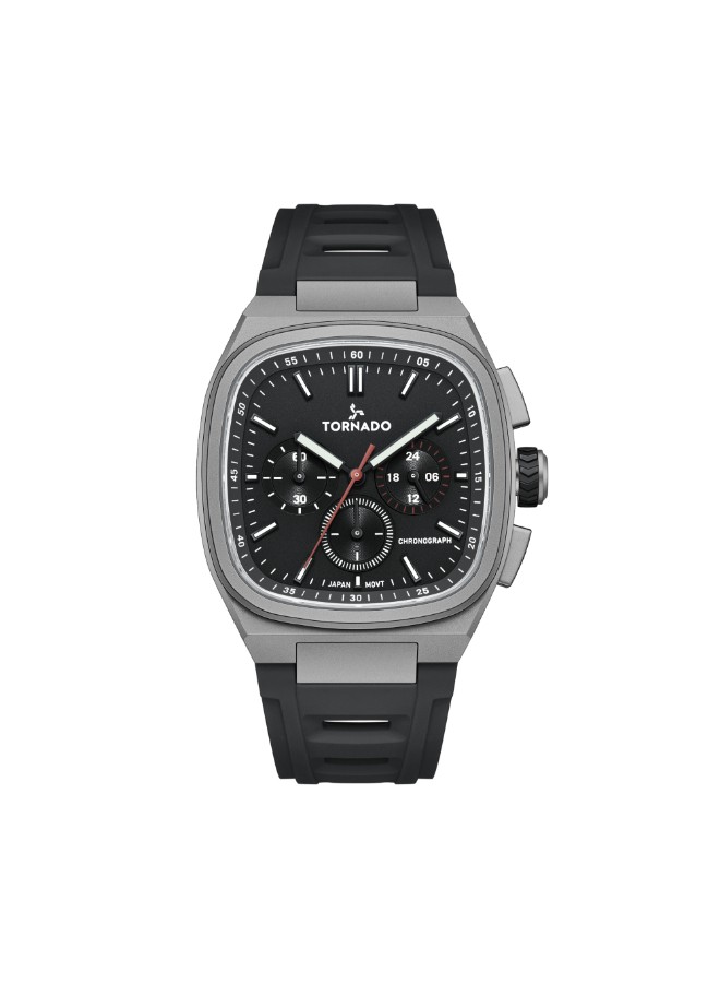 Tornado Aristocrate Men’s Chronograph Watch | Black Dial, 42mm, 100 m (10 ATM)