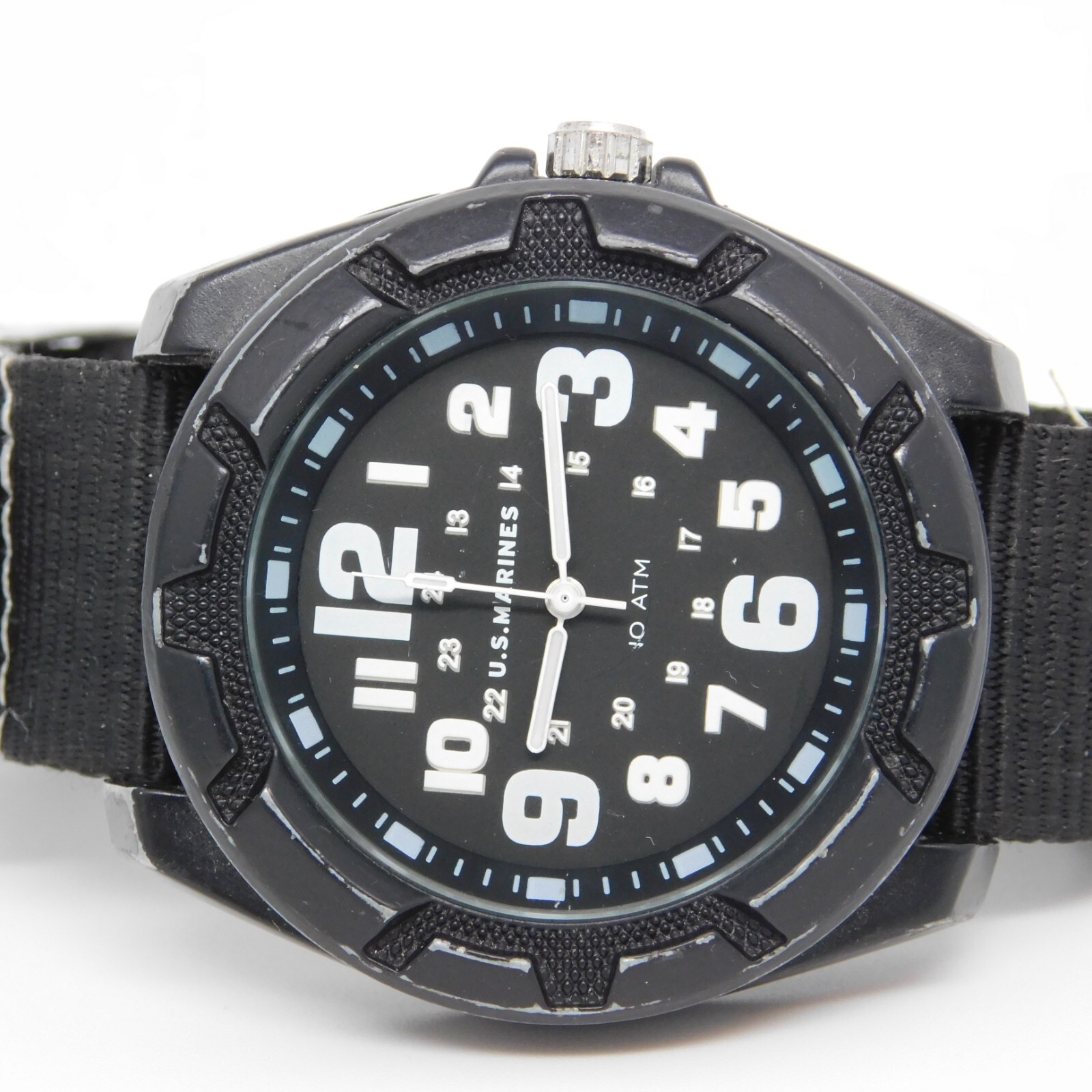 U.S. MARINES CORPS. Mineral Crystal Quartz Analog Men’s Watch New Battery