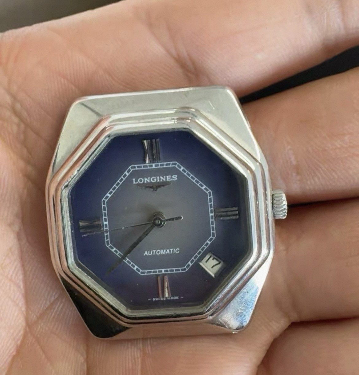 Longines Vintage Automatic Men’s Watch 36mm Octagonal Stainless Steel Watch Head