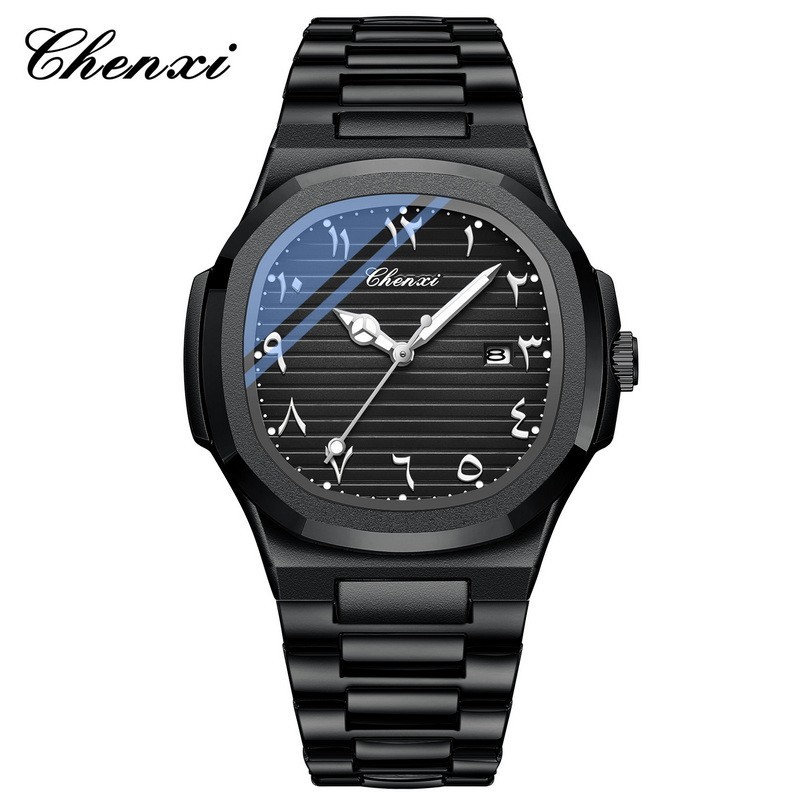 CHENXI Men Business Eastern Arabic Numerals Dial Luminous Calendar Quartz Watch