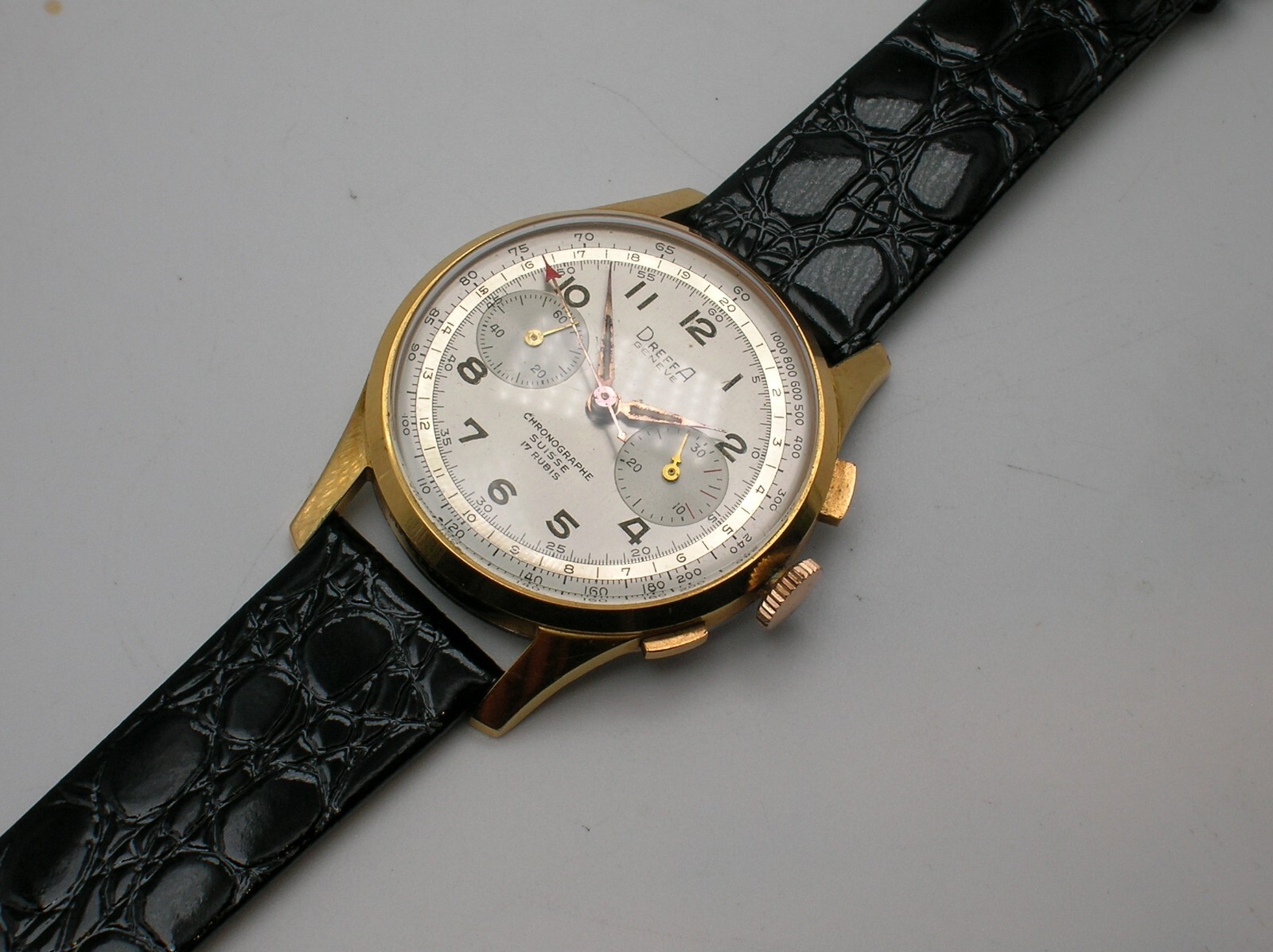 VINTAGE MONTRES DREFFA SA CHRONOGRAPH WRIST WATCH LANDERON REF 960 – NOT WORKING