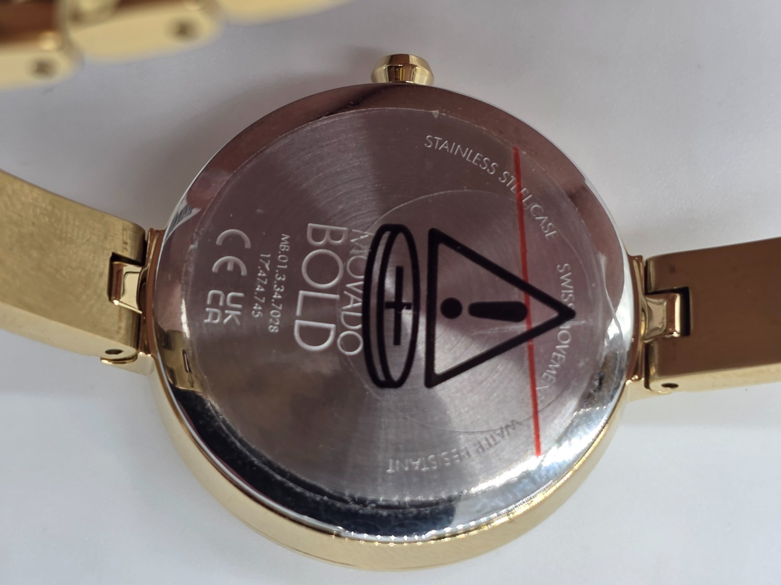 MOVADO BOLD 3601007 TREND GOLD DIAL GOLD STAINLESS STEEL BANGLE WOMENS WATCH