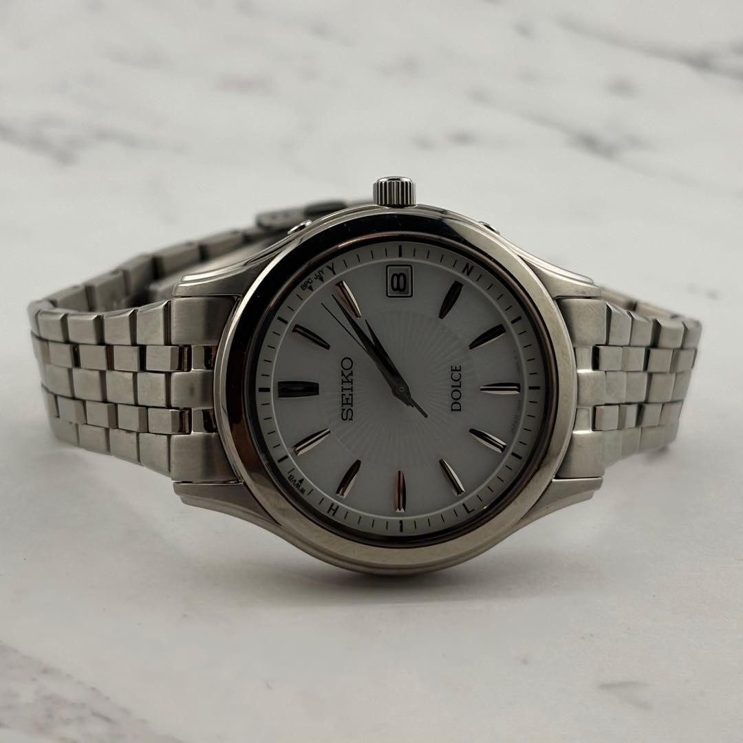 Seiko Dolce SADZ123 38mm 22cm Wrist Solar Radio Controlled Mens Watch Japan