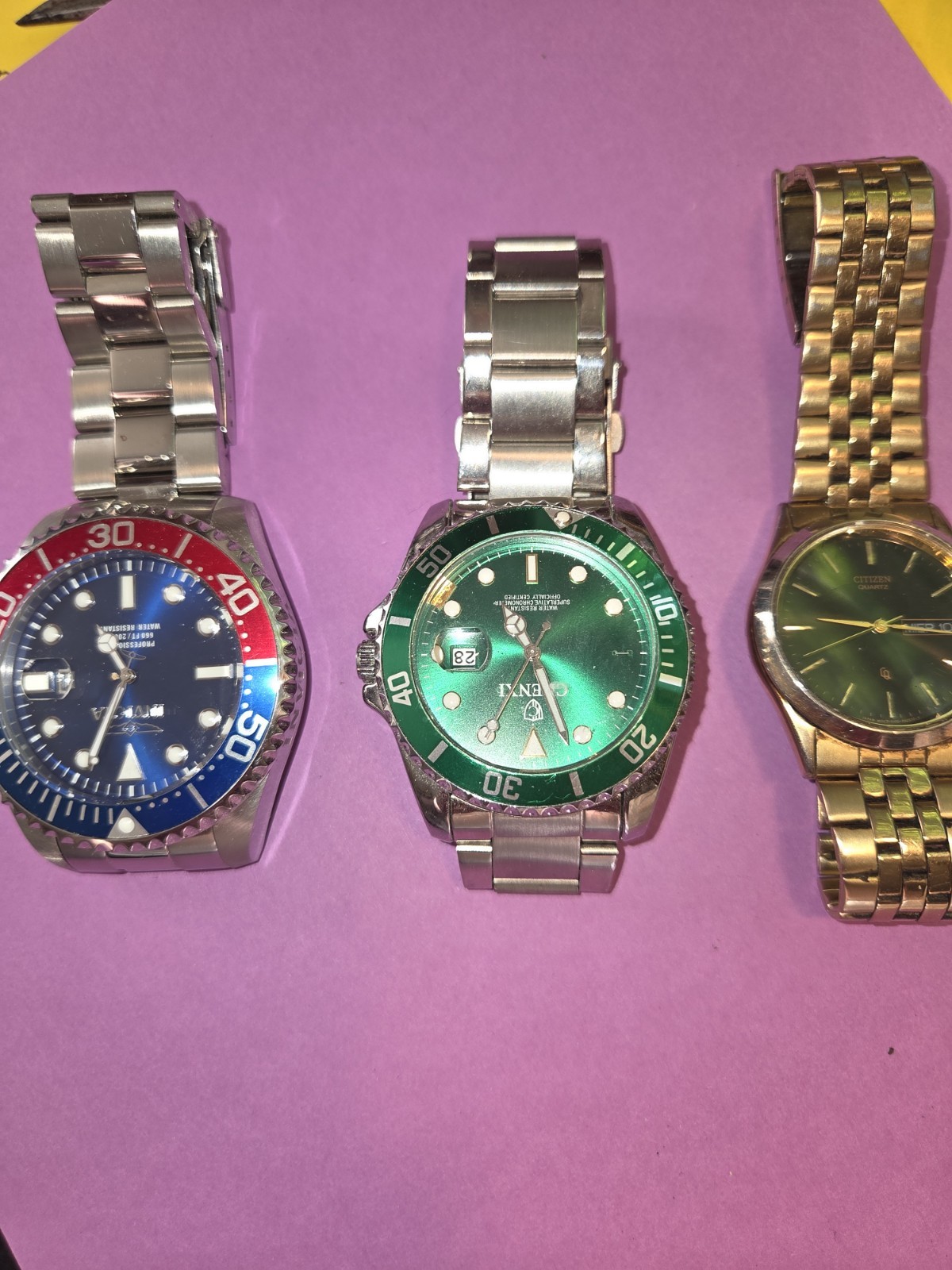 Three Multi MENS WATCHES Citizens,Invicta Chenxi