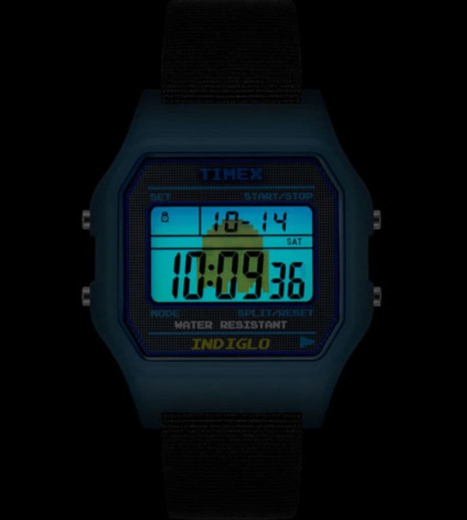 Pacman x Niki x Timex Classic Digital Watch Sky Blue/Black 34mm Used