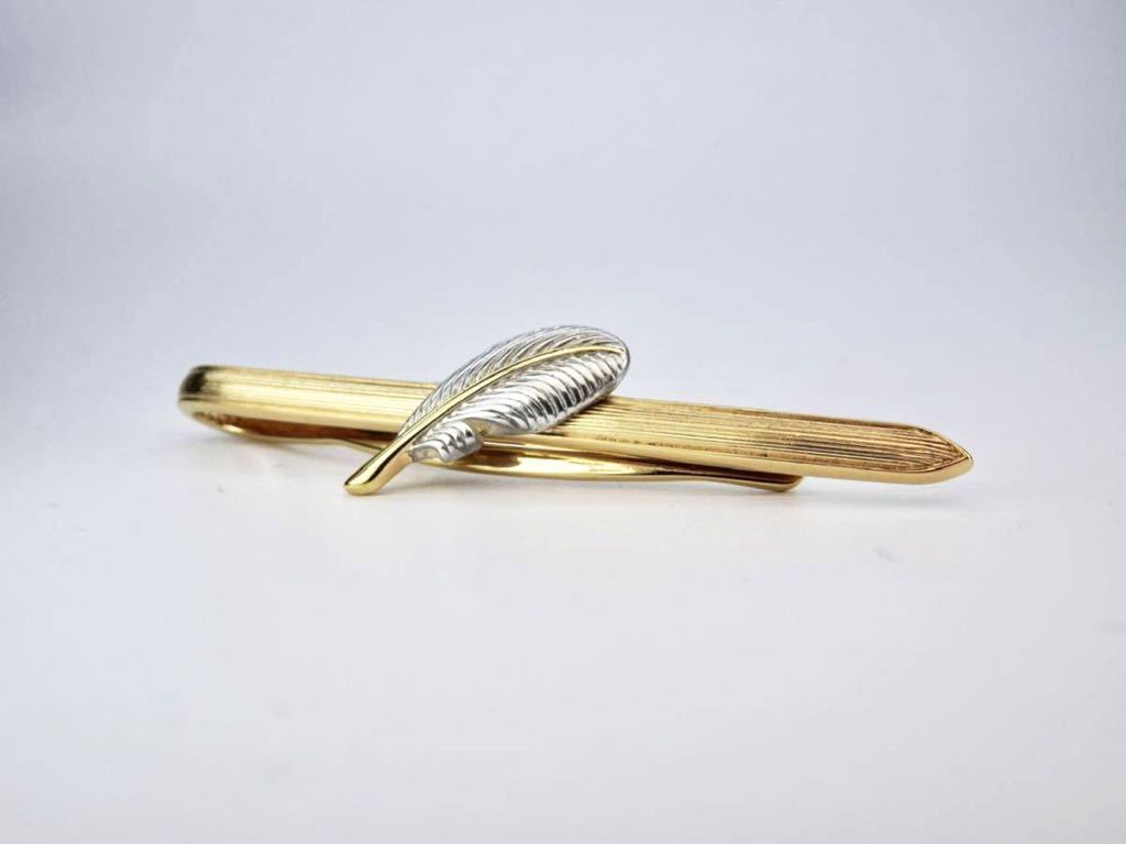 Montblanc Art Of Writing Feather Silver Gold Tie Pin Bar JPN Limited Original Co