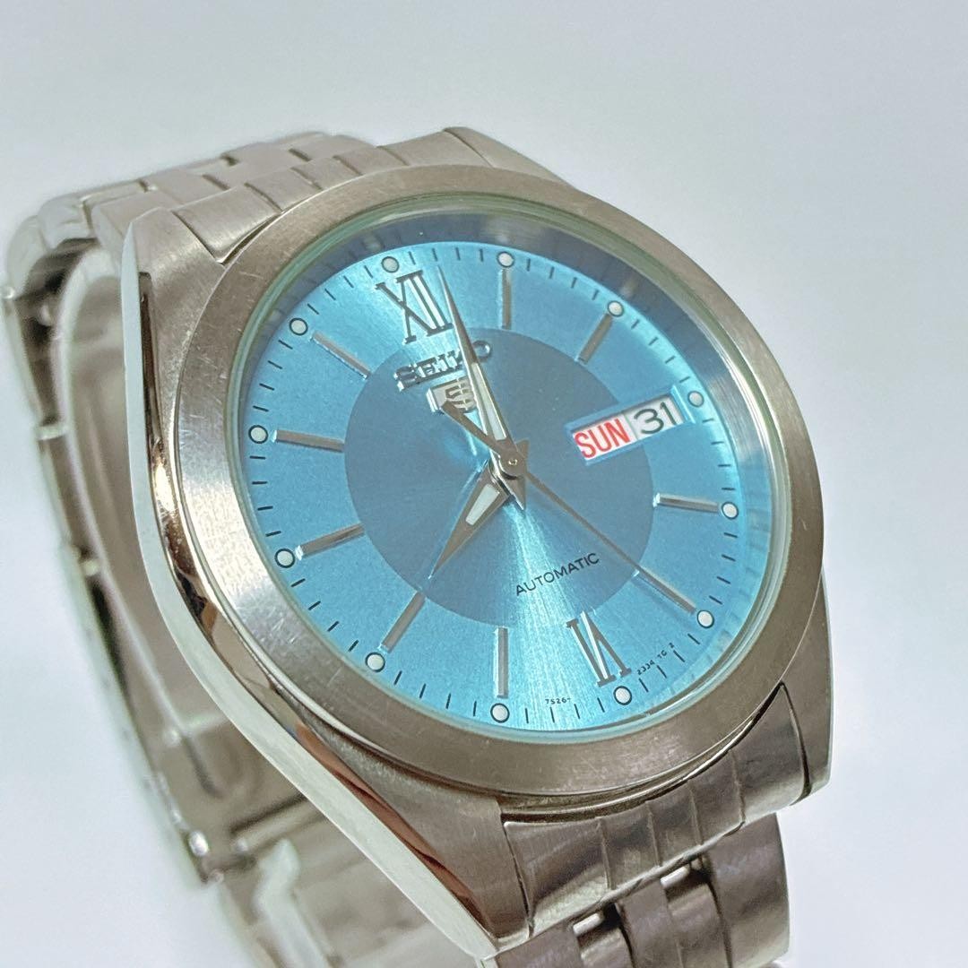 SEIKO 5 SNXA05 Ice Blue Men’s Watch Wrist 15.8cm From Japan