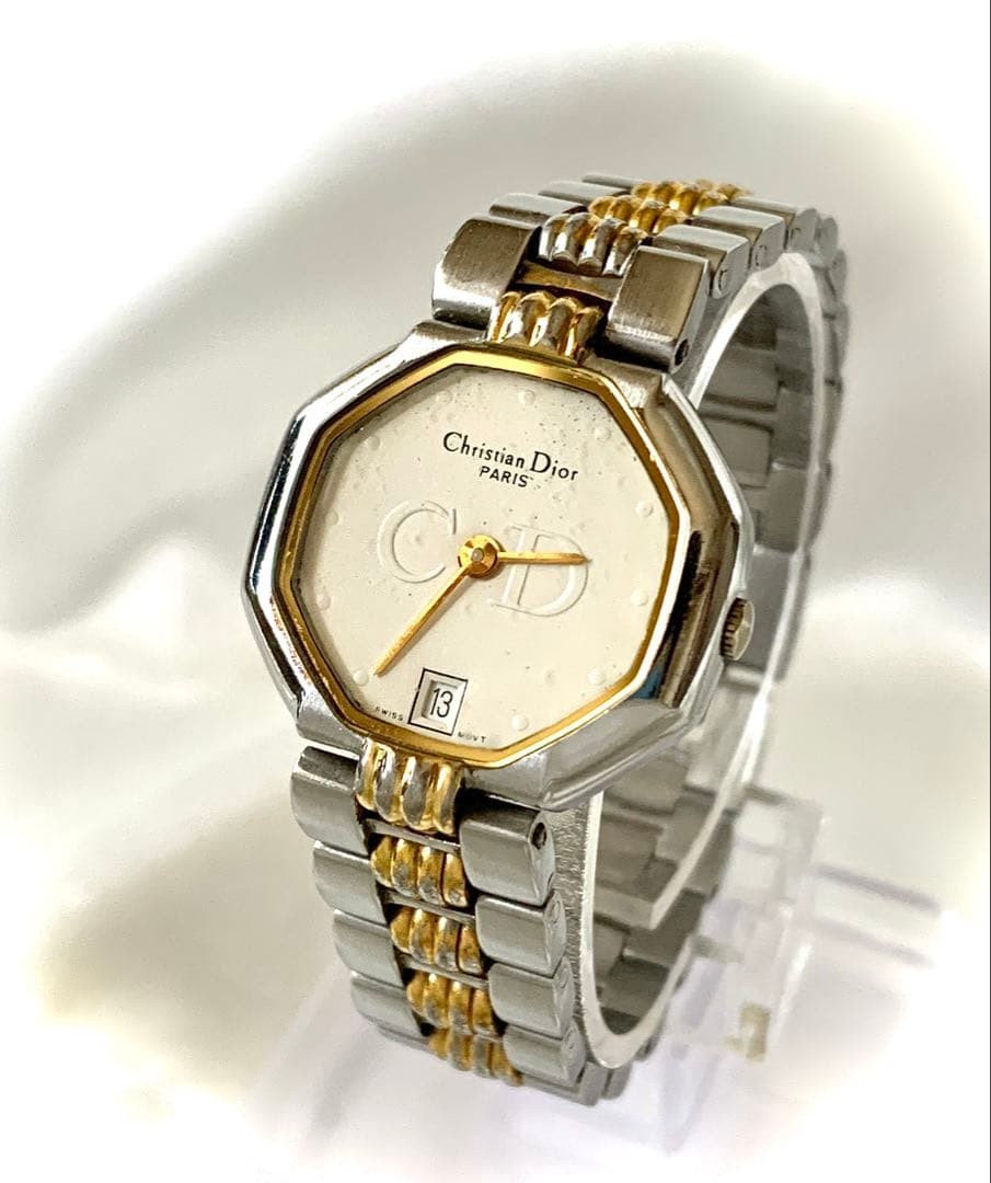 Christian Dior Octagon Watch Quartz Case 2 56cm Wrist 16 4cm Analog Classic