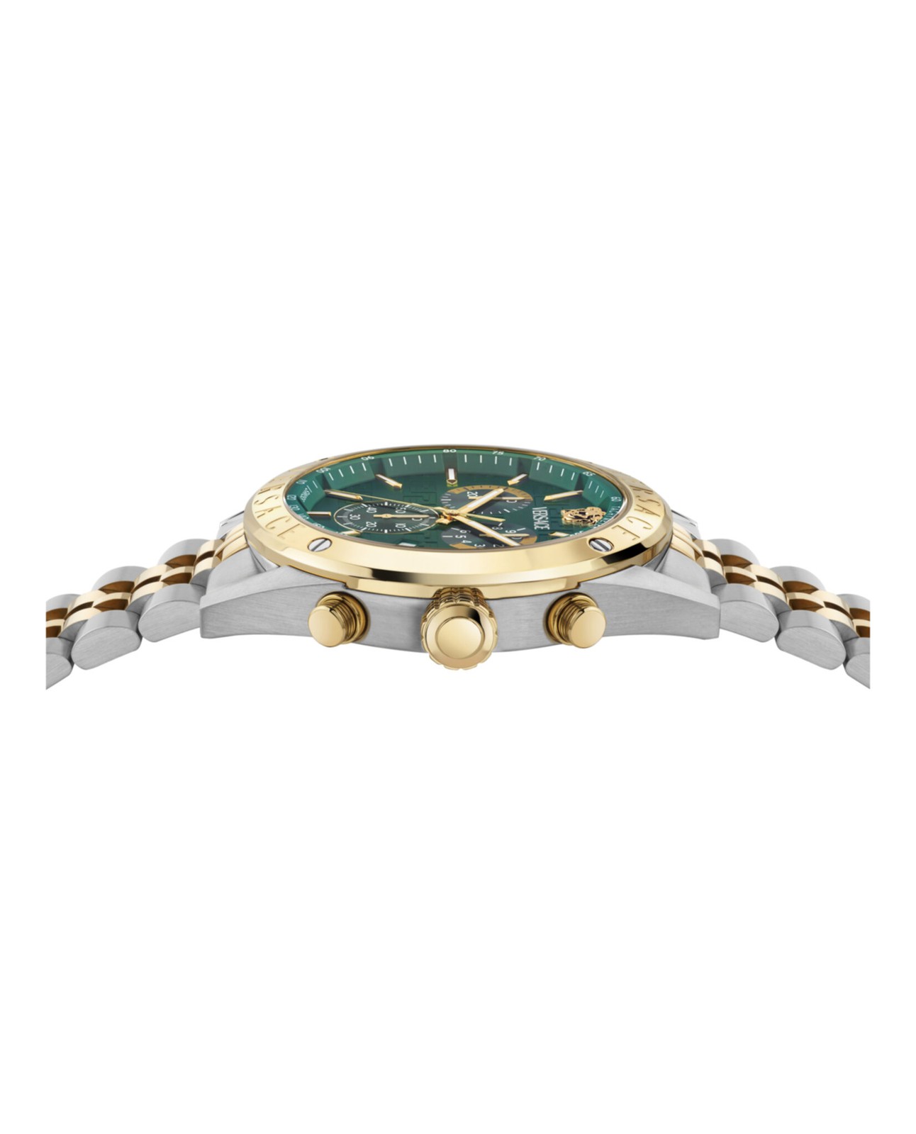 Versace Mens Two Tone 44mm Bracelet Fashion Watch