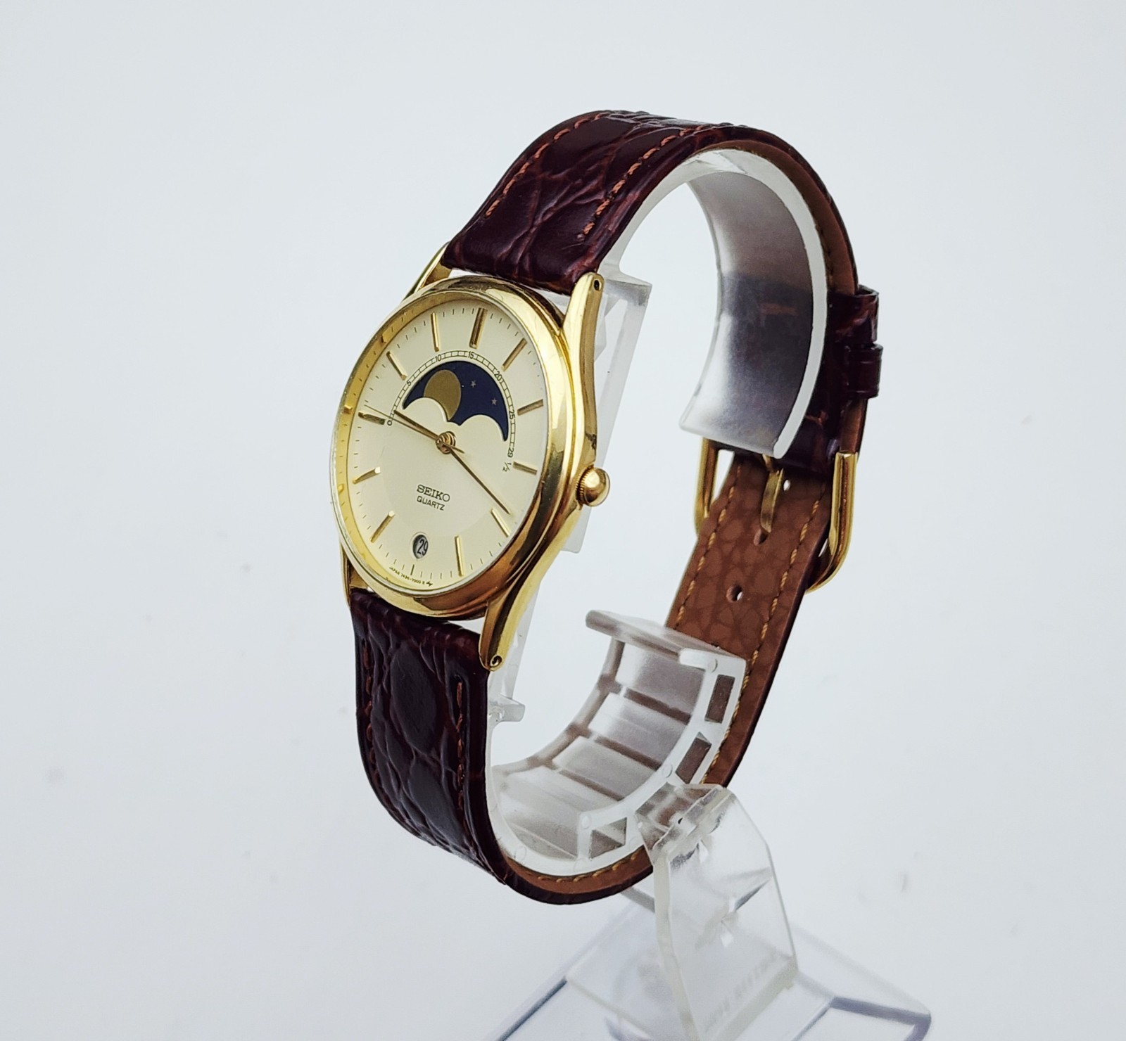 Men’s Vintage 1985 MOONPHASE Watch SEIKO 7434-7009. Midsize