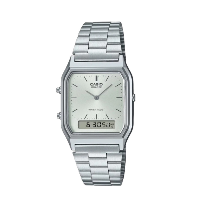 CASIO AQ-230A-7AMQY QUARTZ SILVER DIAL STEEL WATCH