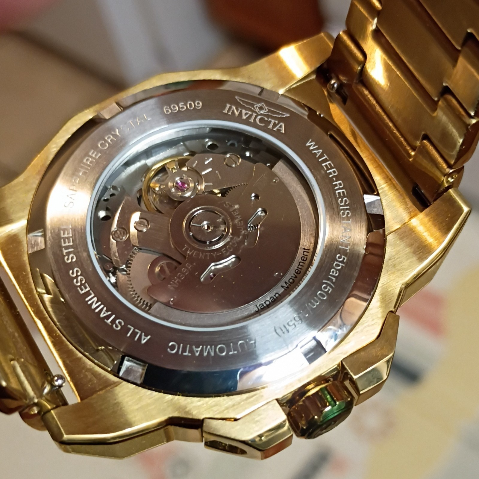 Invicta S1 RALLY Skeleton Dial Gold Tone Nh39a Movement 43mm 69509