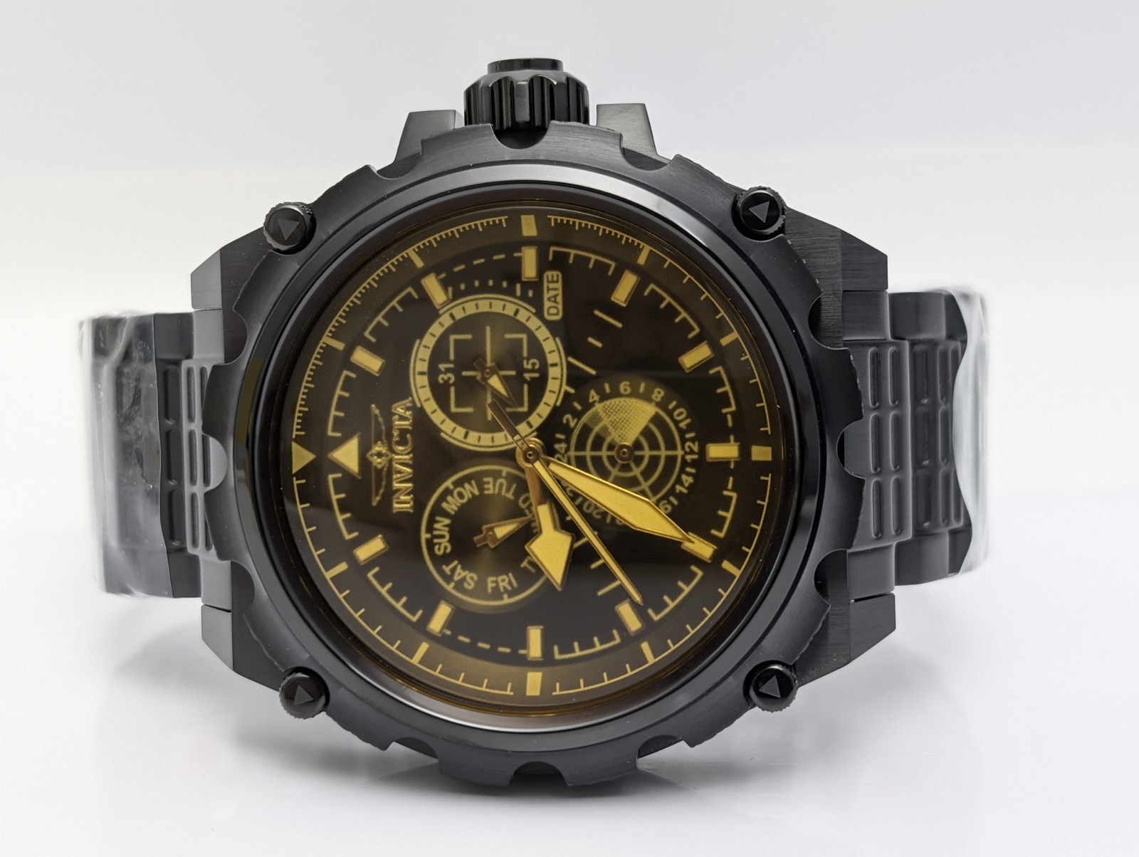 Invicta Coalition Forces Spline Command Men’s Watch – 50mm. Black – Yellow Radar