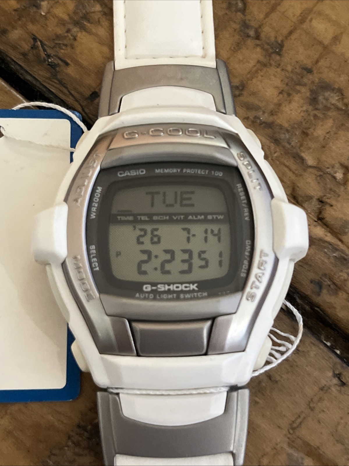 Casio Retro G-Shock 1998 G-Cool Series Databank White Leather watch Folding