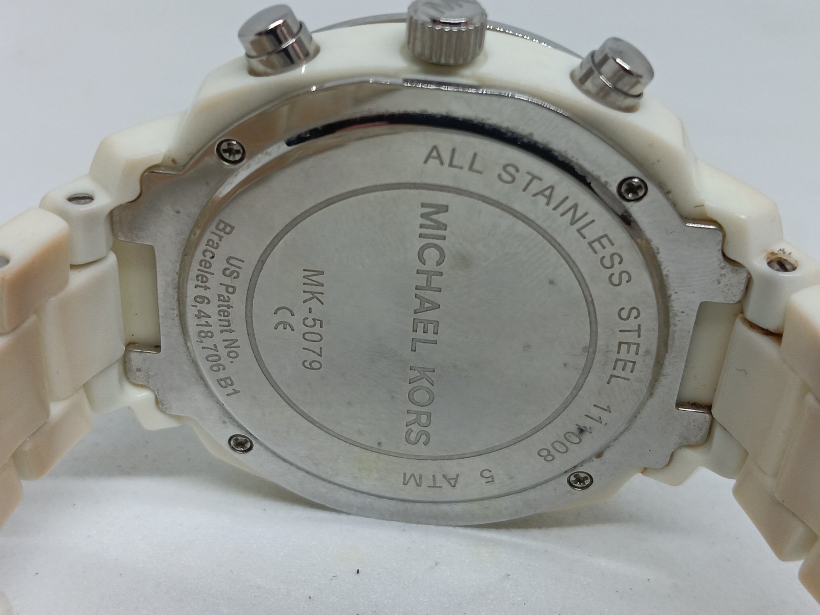 Michael Kors MK-5079 Women’s 39 mm Acrylic Chrono Quartz Crystal Bezel Watch