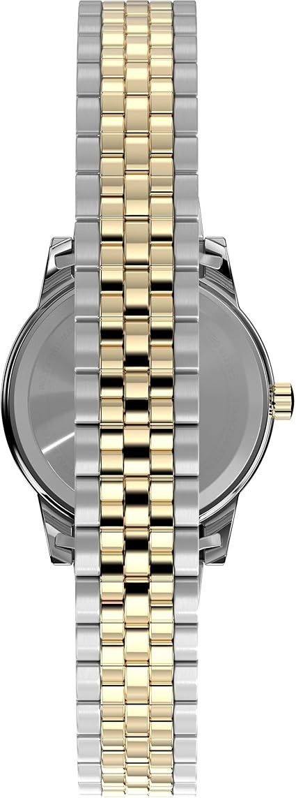 Timex TW2W35300, Mother of Pearl Dial, Women’s, 2-Tone Expansion, Indiglo, 25MM