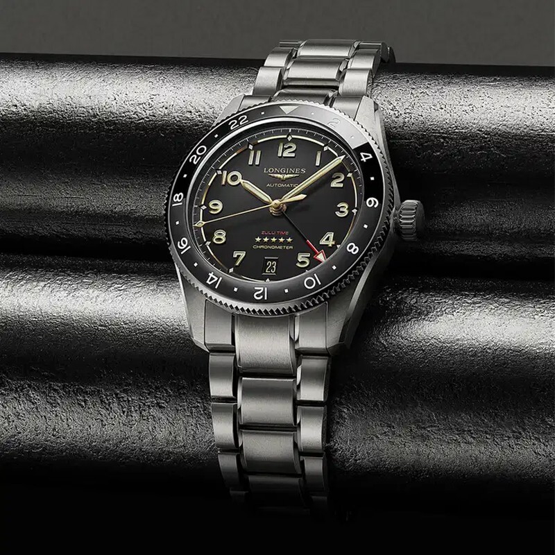New Longines Spirit Zulu Time 39mm Titanium Anthracite Men’s Watch L3.802.1.53.6