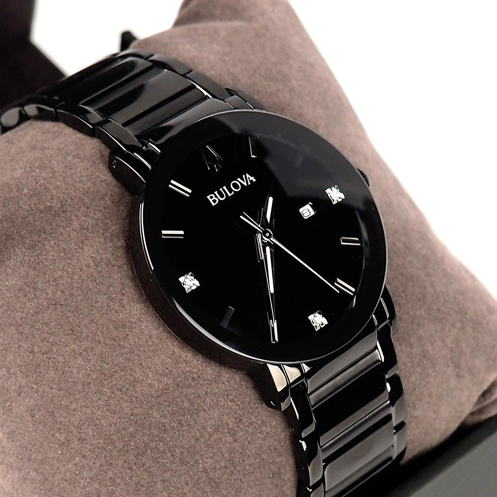 Bulova Modern Futuro 98D144 Black Stainless Steel Diamond Men’s Quartz Watch