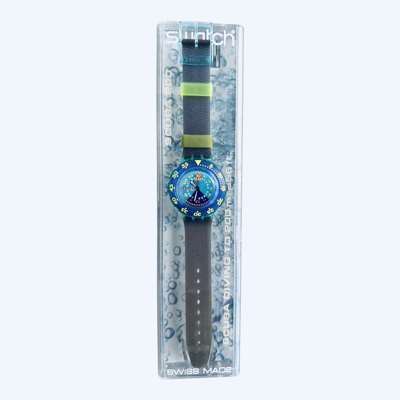 Swatch Watch Bermuda Triangle SDN106 1993 Scuba 200 Divers Swiss Made Quartz NOS