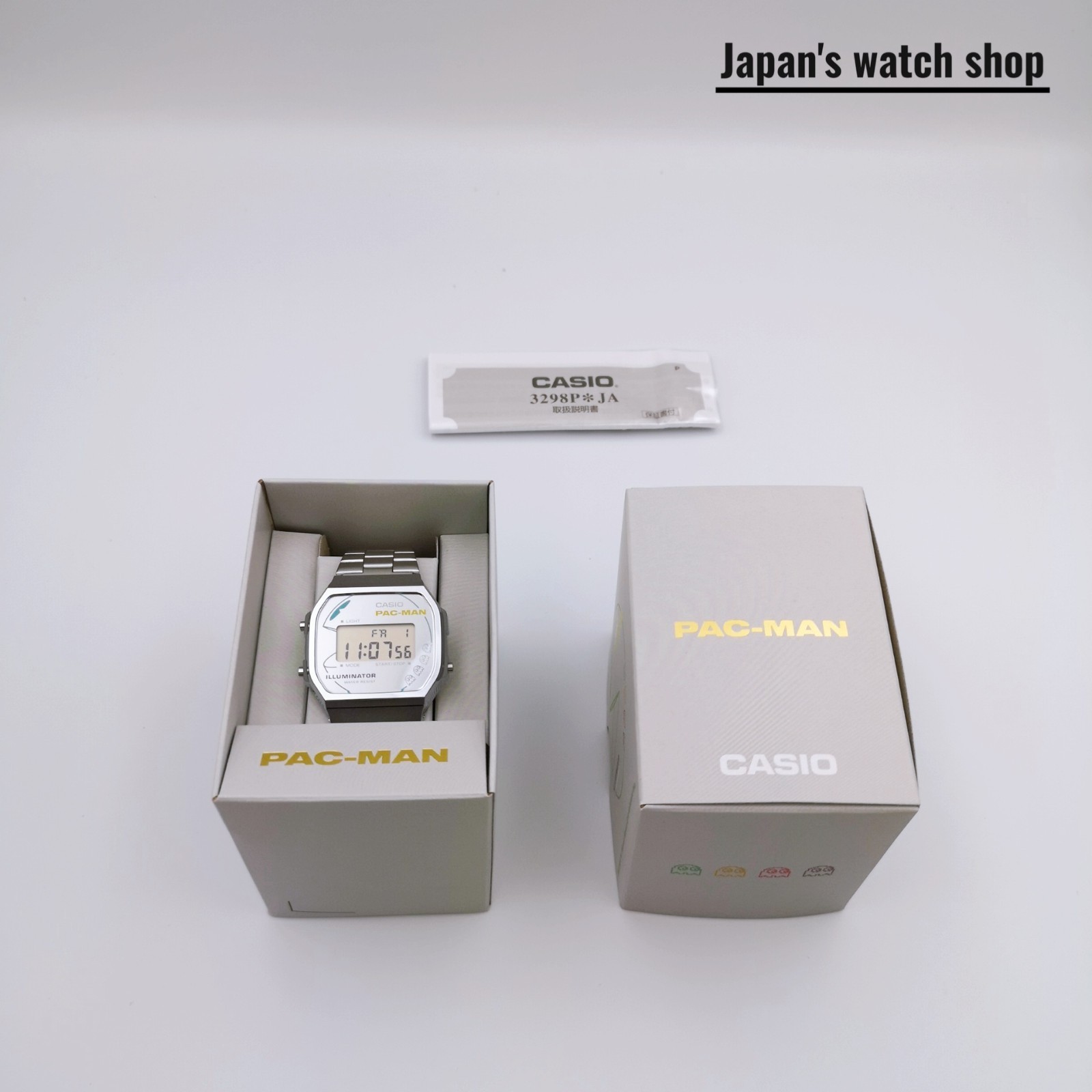 CASIO Classic A168WEPC-7AJR Silver PAC-MAN Collaboration Men’s Watch New in Box