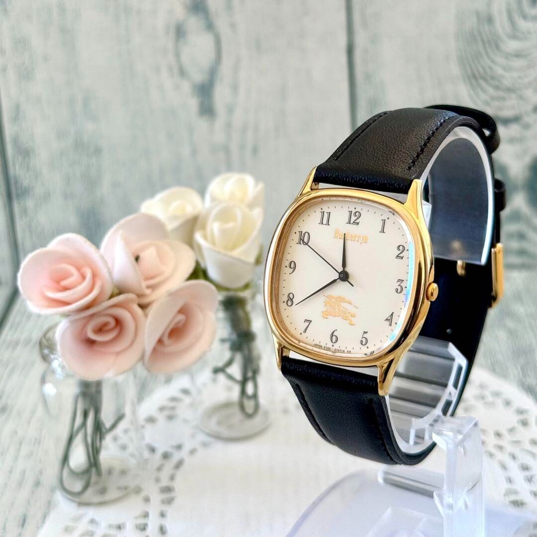 Burberrys Square Watch Rare Used From Japan Check description