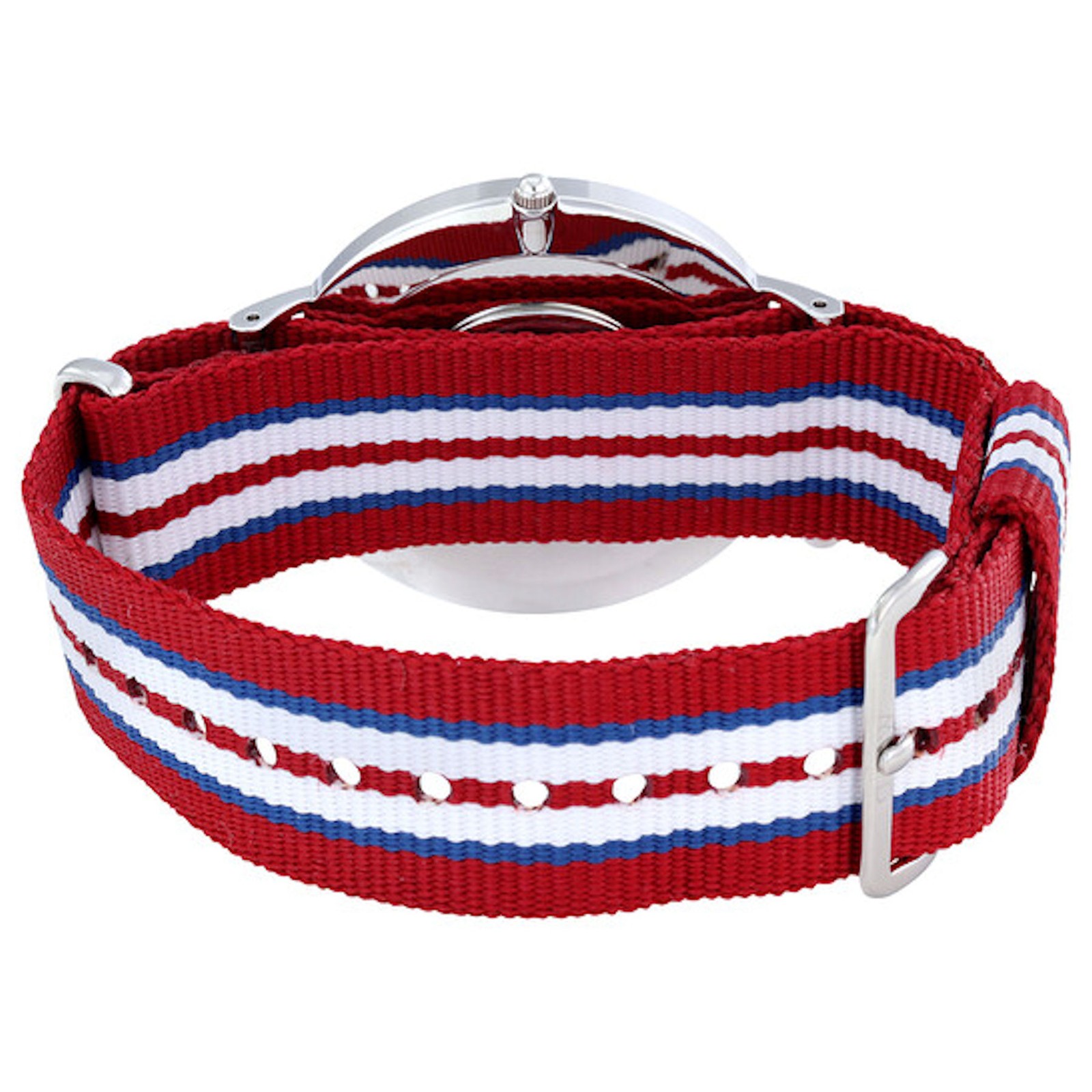 Daniel Wellington Classic Exeter Blue Red White Fabric Strap Mens Watch 0212DW