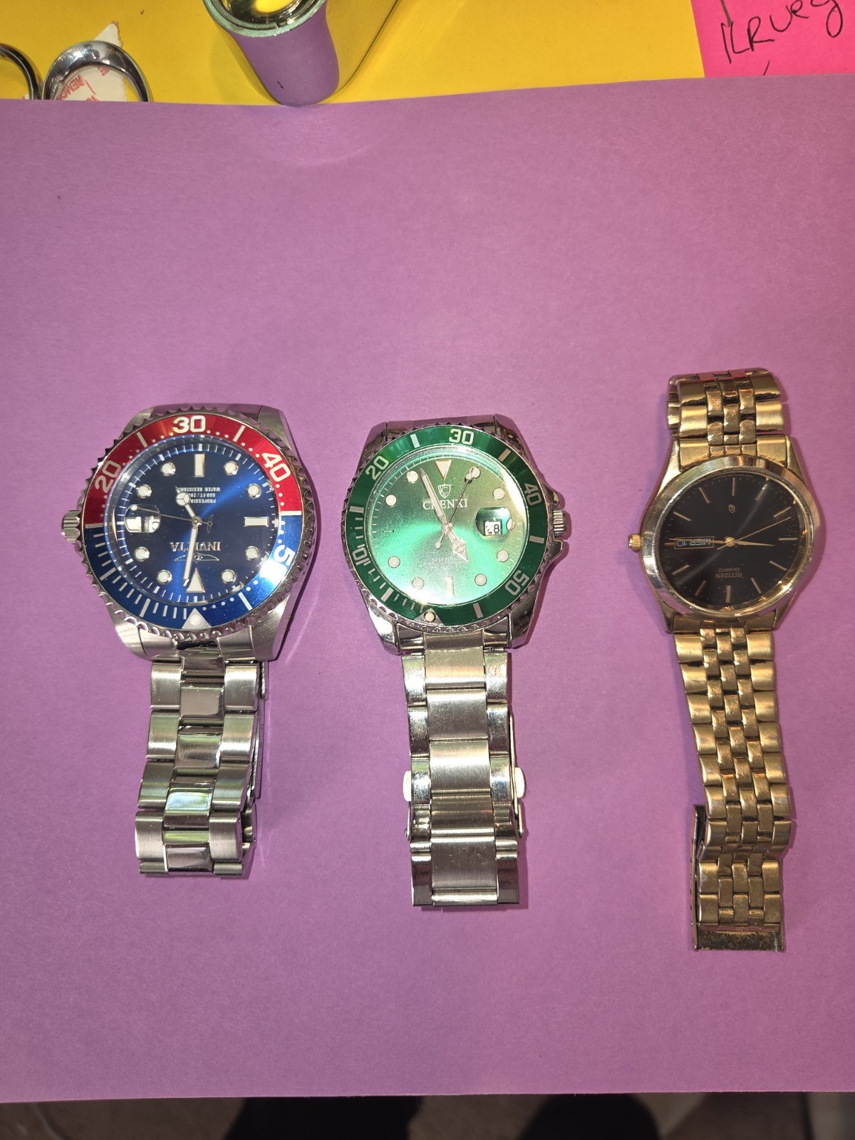 Three Multi MENS WATCHES Citizens,Invicta Chenxi