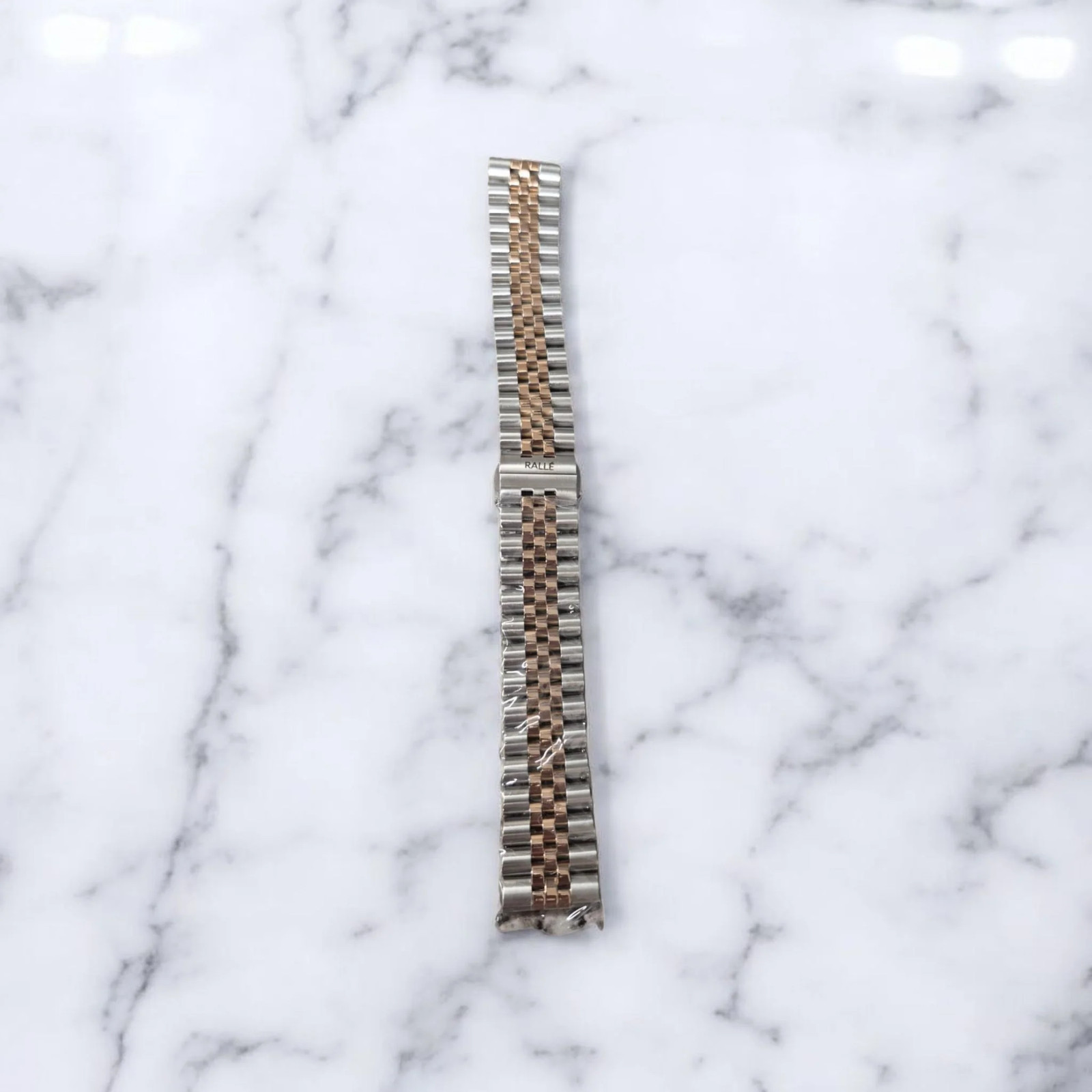 20mm Stainless steel Brushed and Rose Gold Jubilee Bracelet