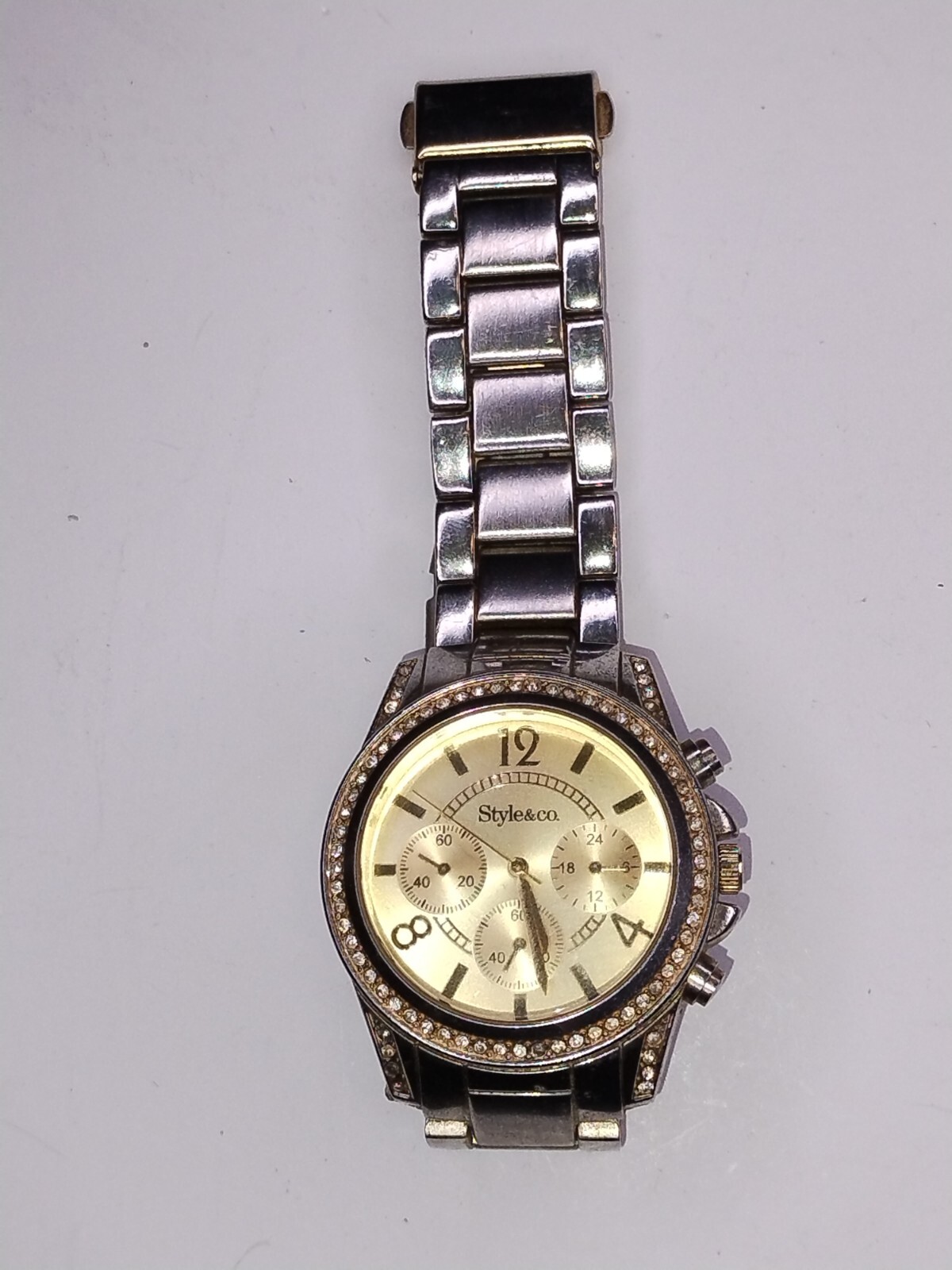 Style & Co Analog Quartz Bracelet Watch Mens Bezel Stainless Steel Wristwatch