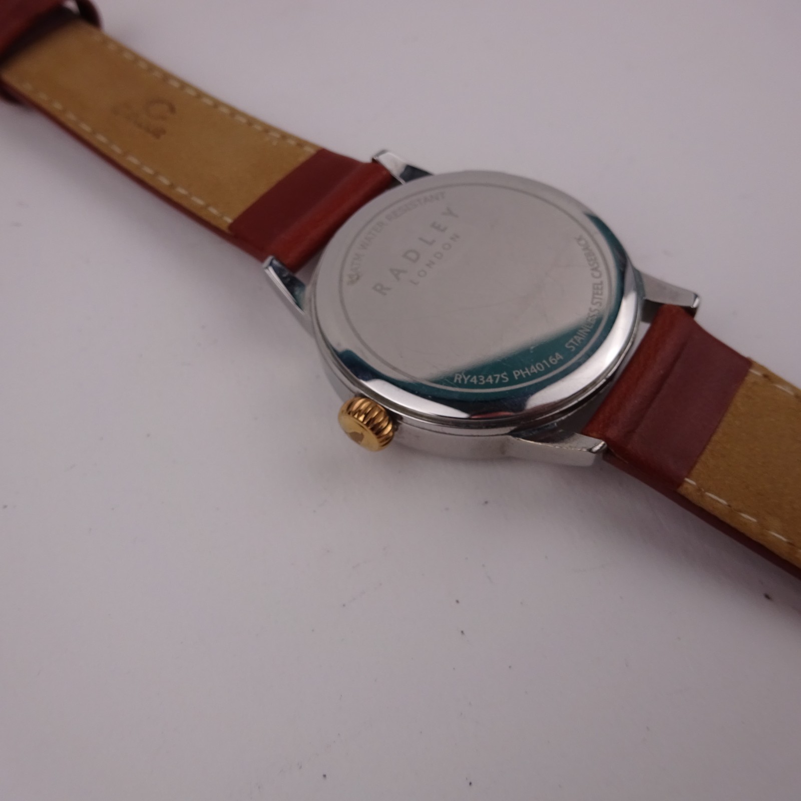 Radley Ladies Floral Watch RY4347 Rose Gold Plated Brown Leather Strap