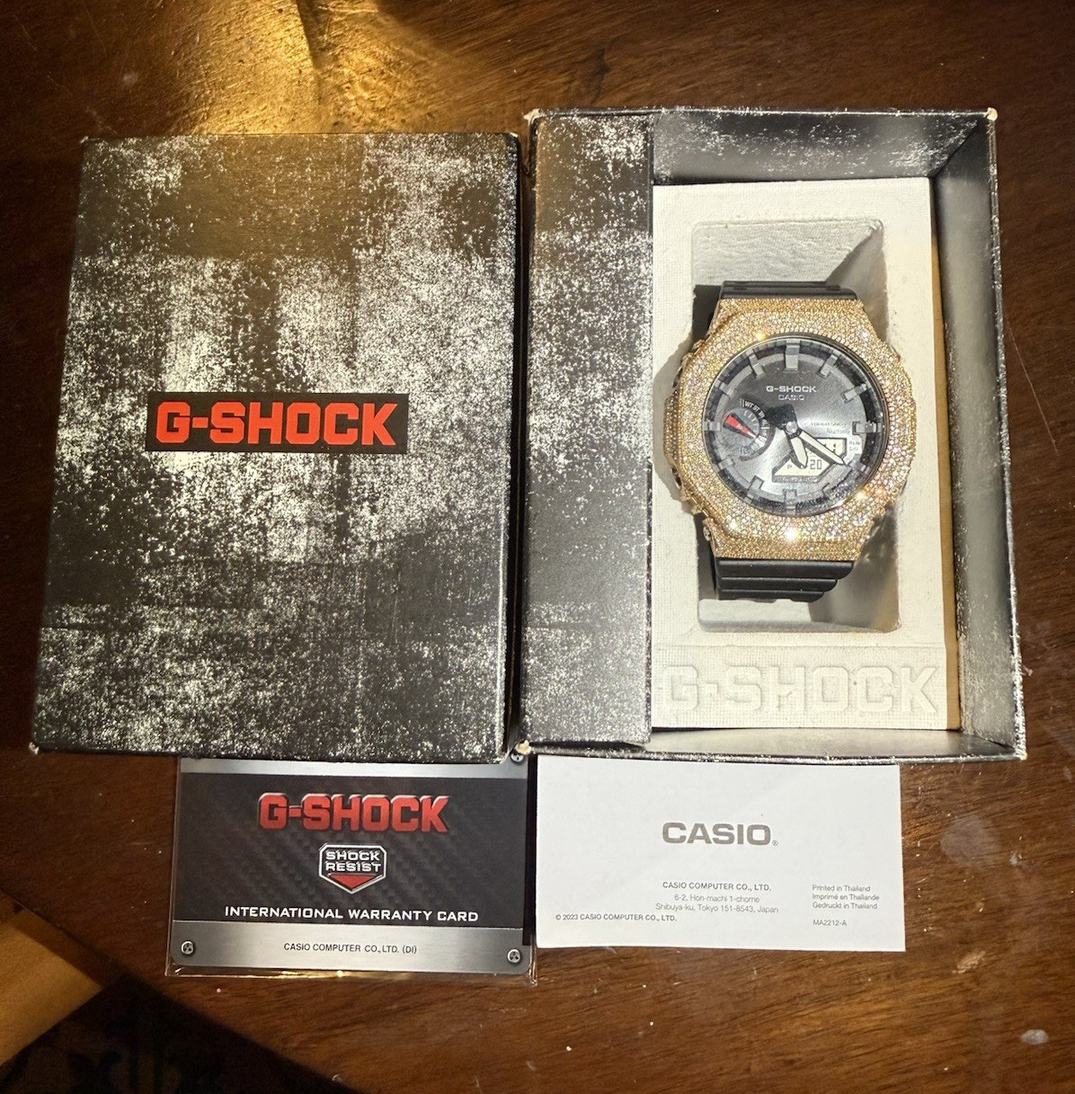 Casio G-SHOCK CUSTOM Tough Solar Bluetooth with 6.00 CT natural diamonds