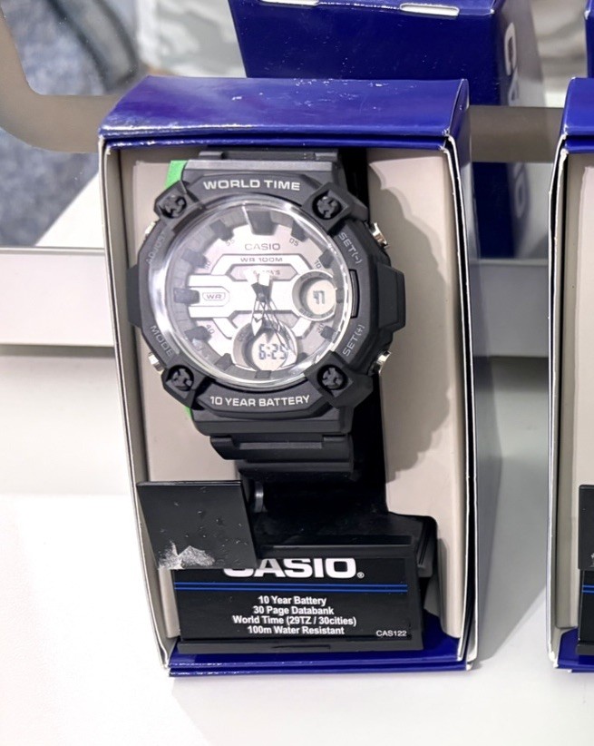 Casio World Time Analog-Digital WR100M 10-Year Battery Alarm Resin Strap