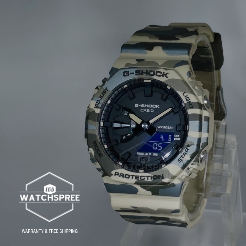 Casio G-Shock Bio-Based Camouflage Beige Resin Band Watch GA-2100CM-5A