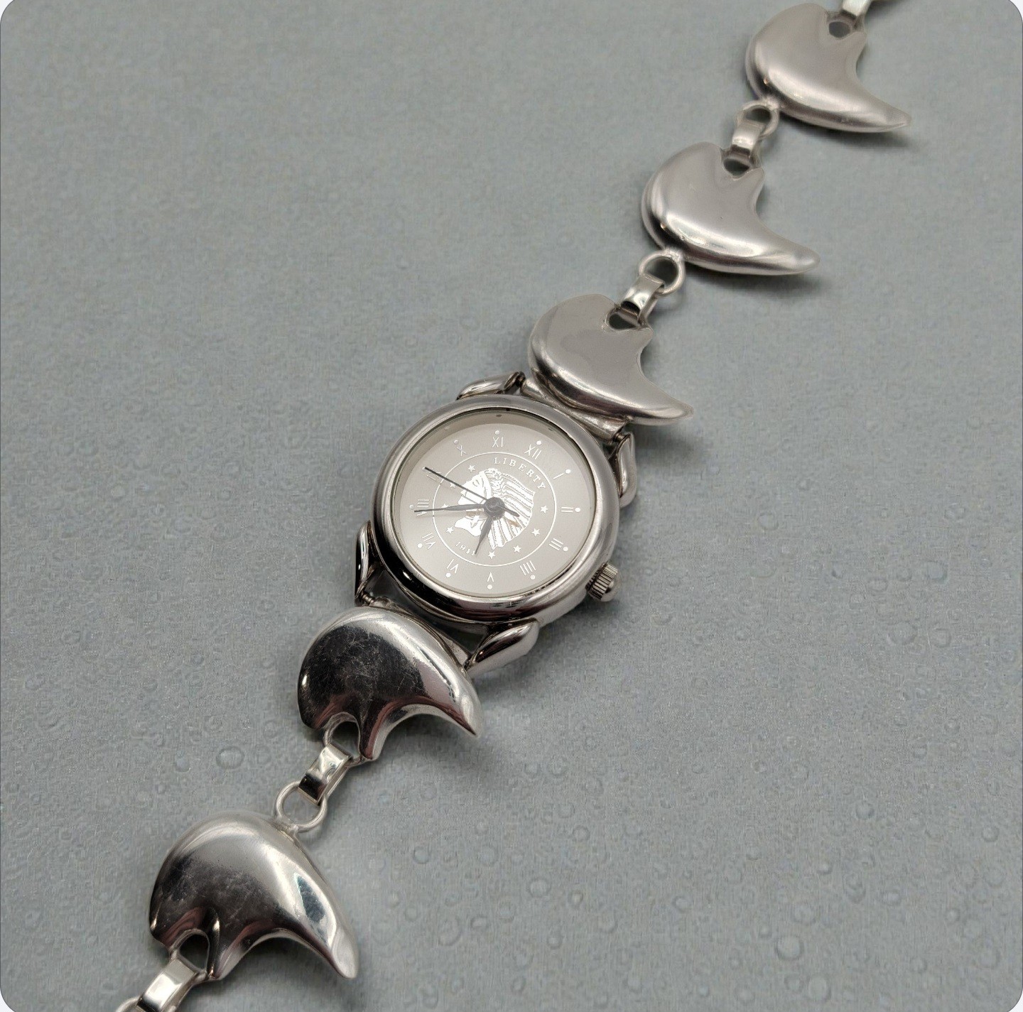 Pauline Nelson Navajo Sterling Silver Bear Watch Liberty Face 27g Bracelet 925