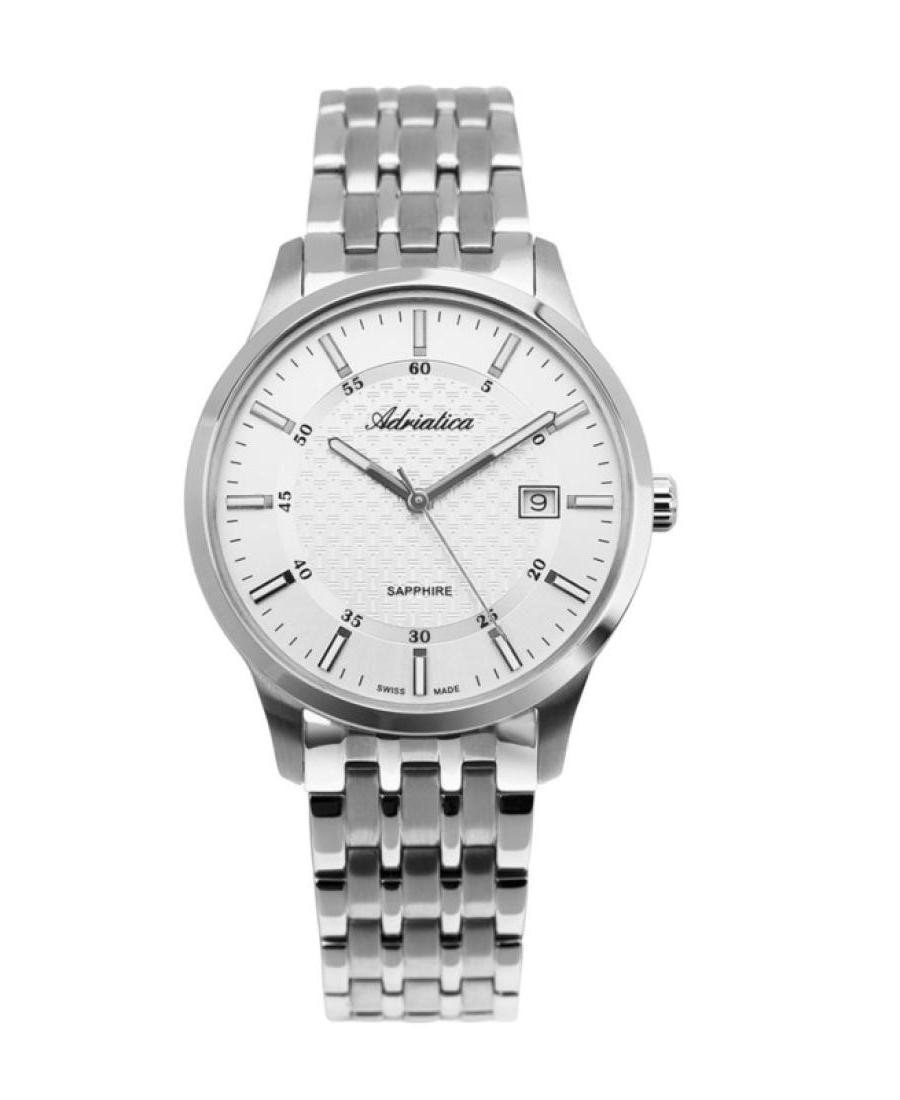 ADRIATICA Men Quartz Casual Watch Classic Dress Silver Dial Waterproof Swiss