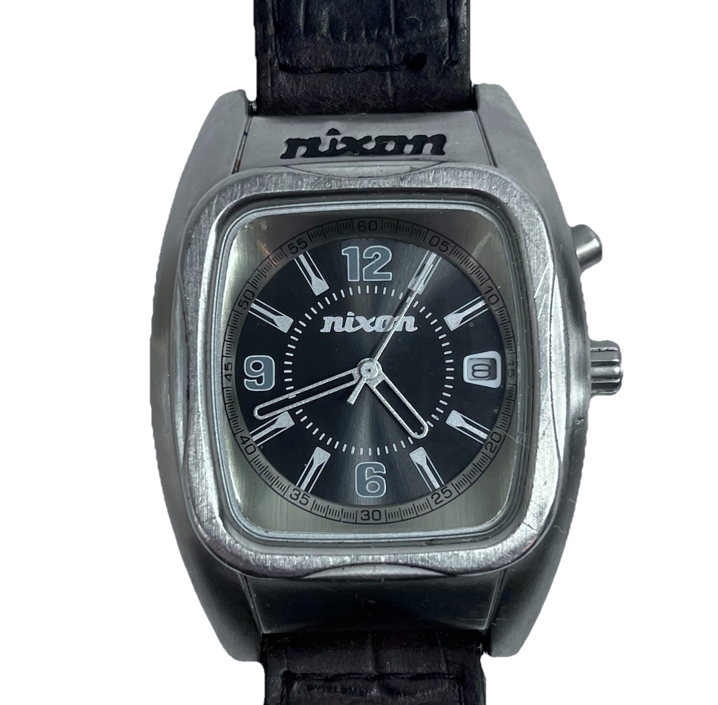 Nixon The Rocker “YES” Men’s Analog Wrist Watch Brown Leather Strap, Needs Batt